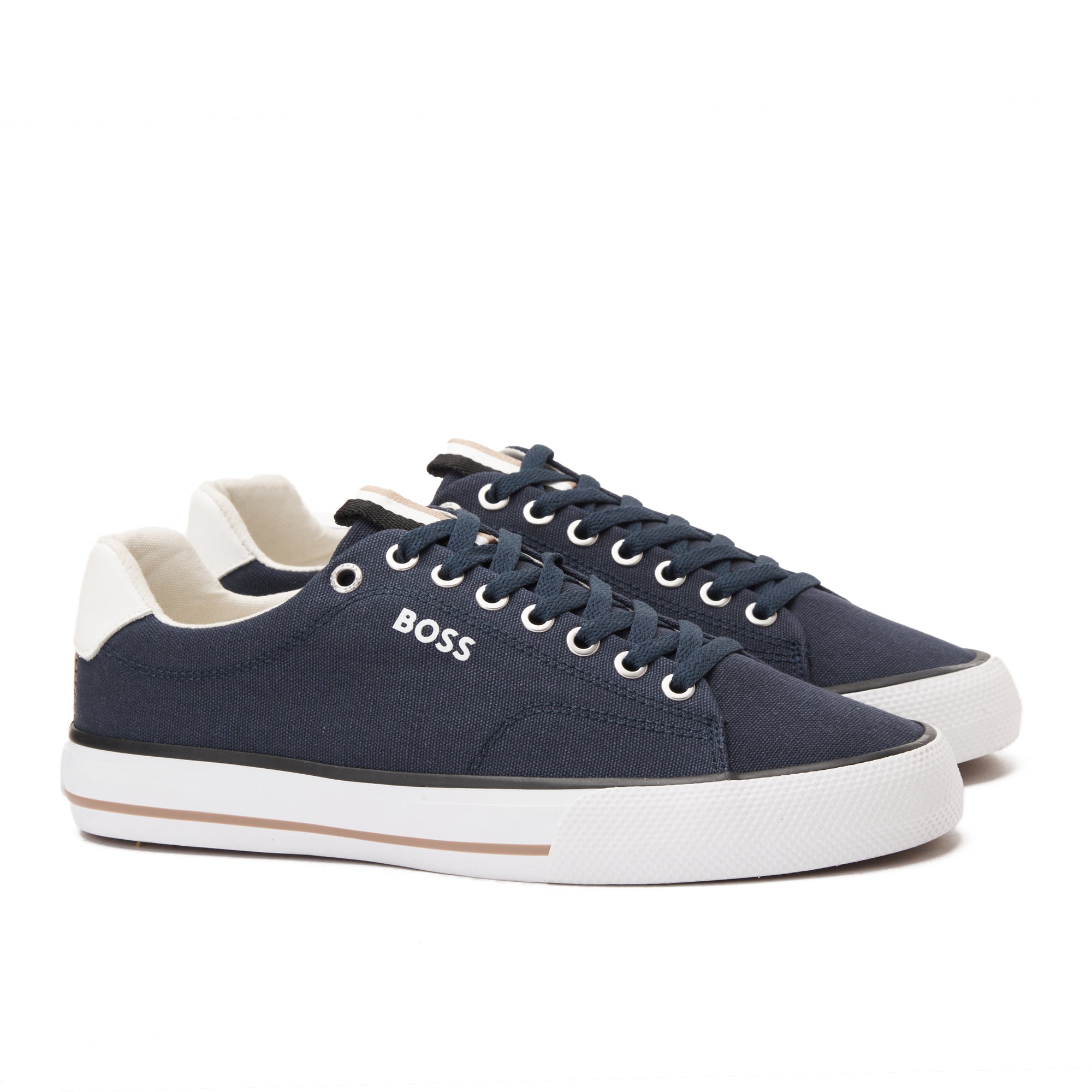 Navy Boss Canvas Sneakers
