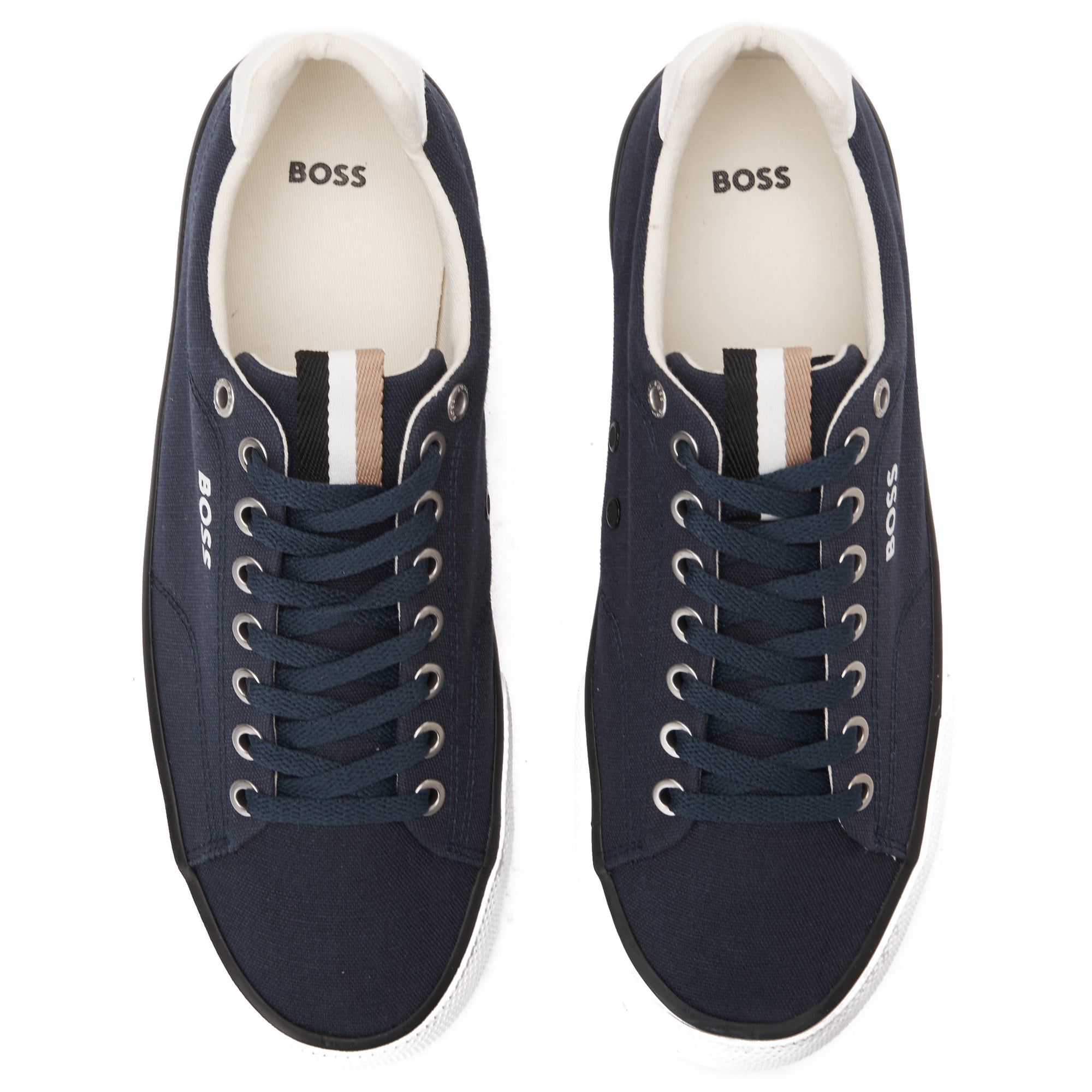 Navy Boss Canvas Sneakers