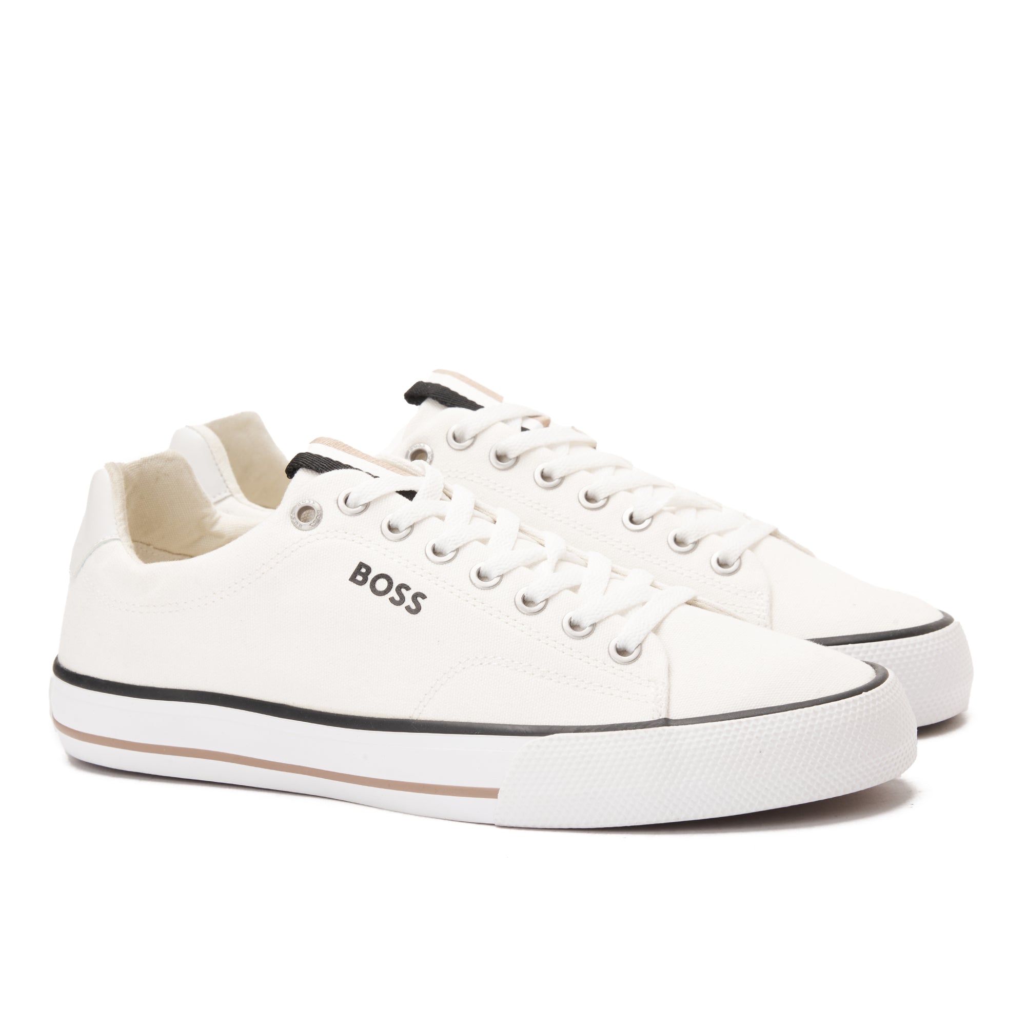 White Boss Canvas Sneakers