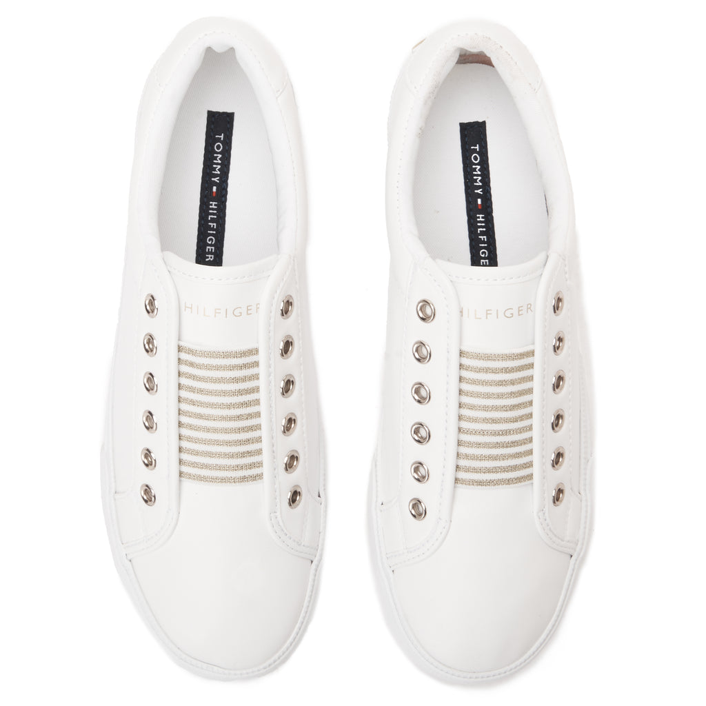 White & Gold Tommy Hilfiger Sneakers