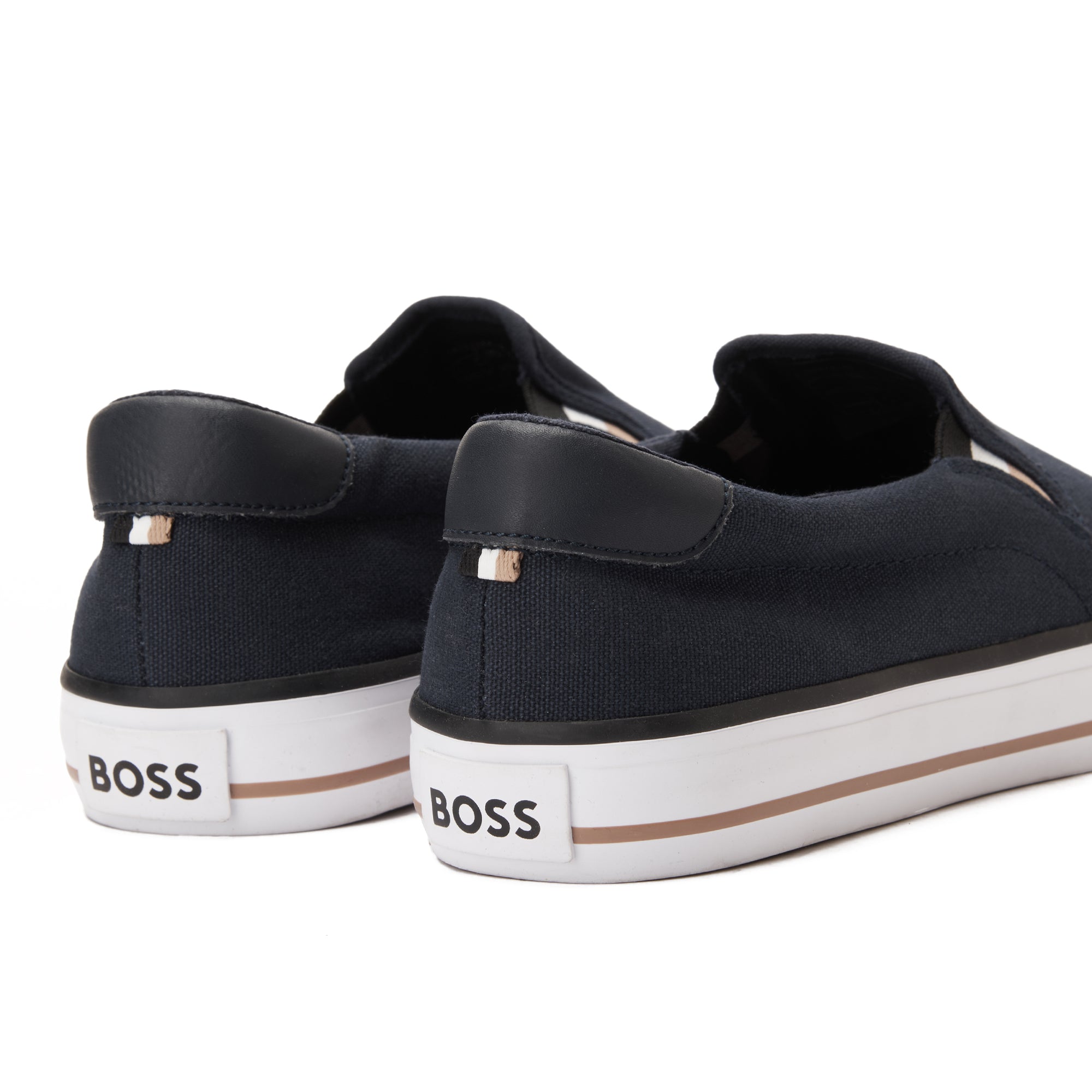 Navy Hugo Boss Slip On Canvas