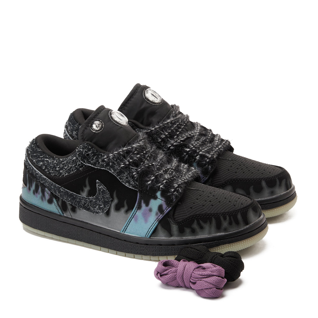 Black Air Jordan Halloween Black Cat Low Sneakers