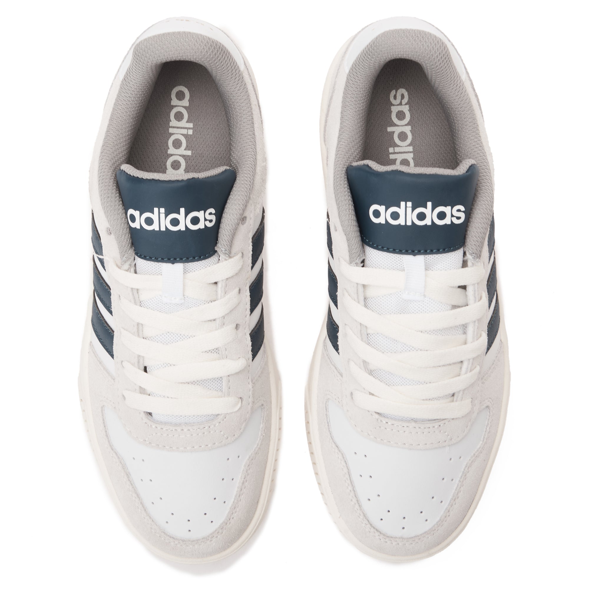 White&Navy D-Pad Classic Basketball Sneakers
