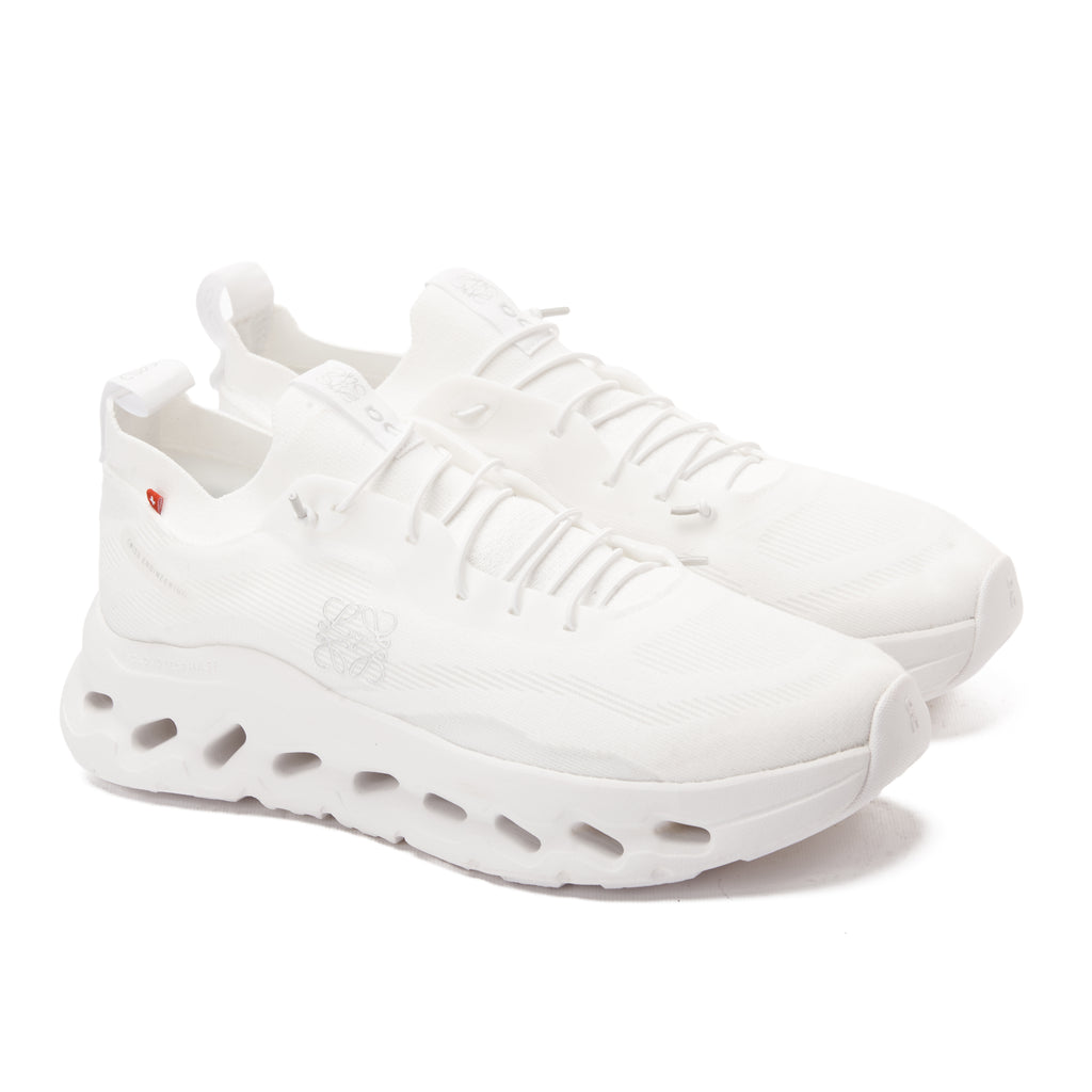 All White DQ Loewe Cloudtilt Spandex Sneakers