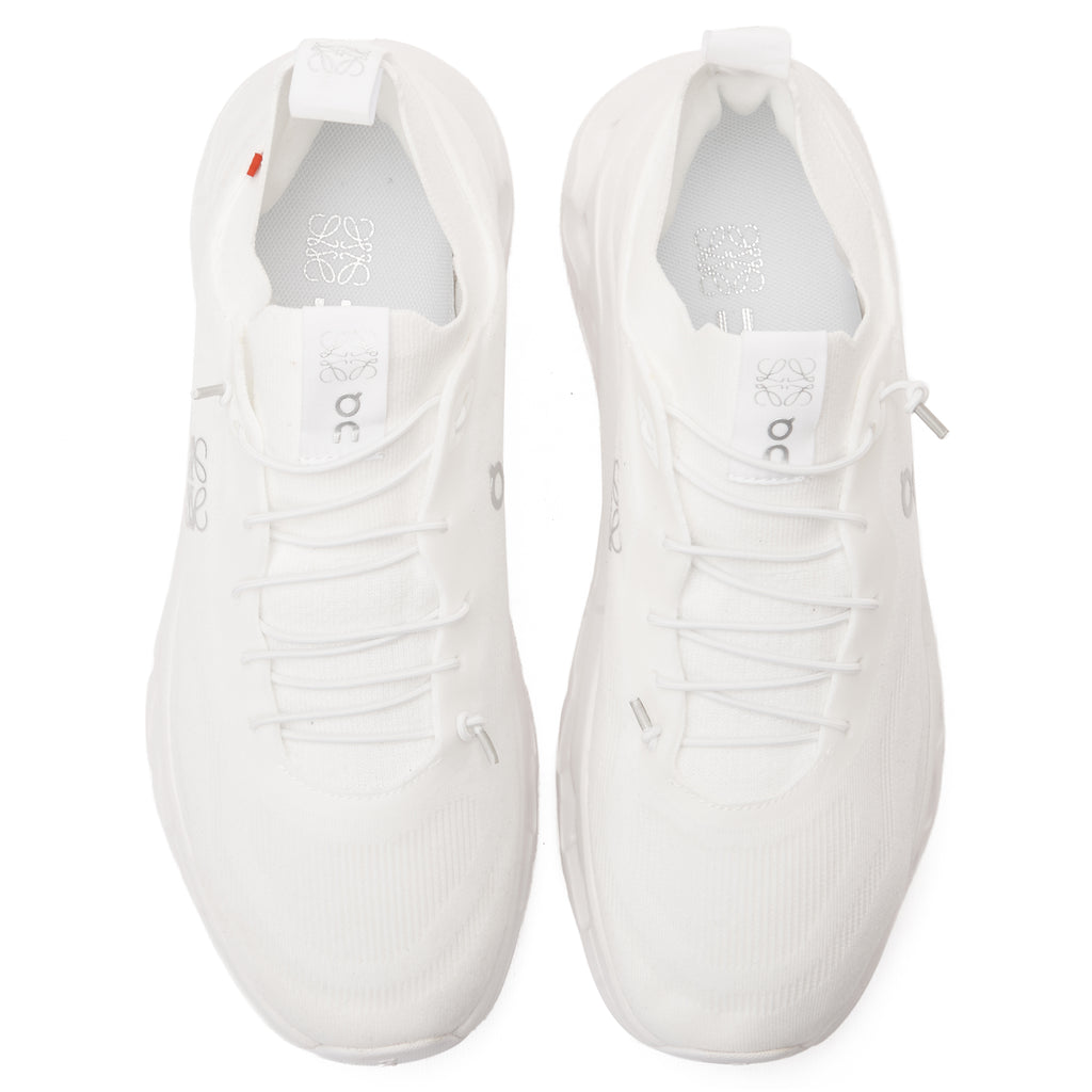 All White DQ Loewe Cloudtilt Spandex Sneakers