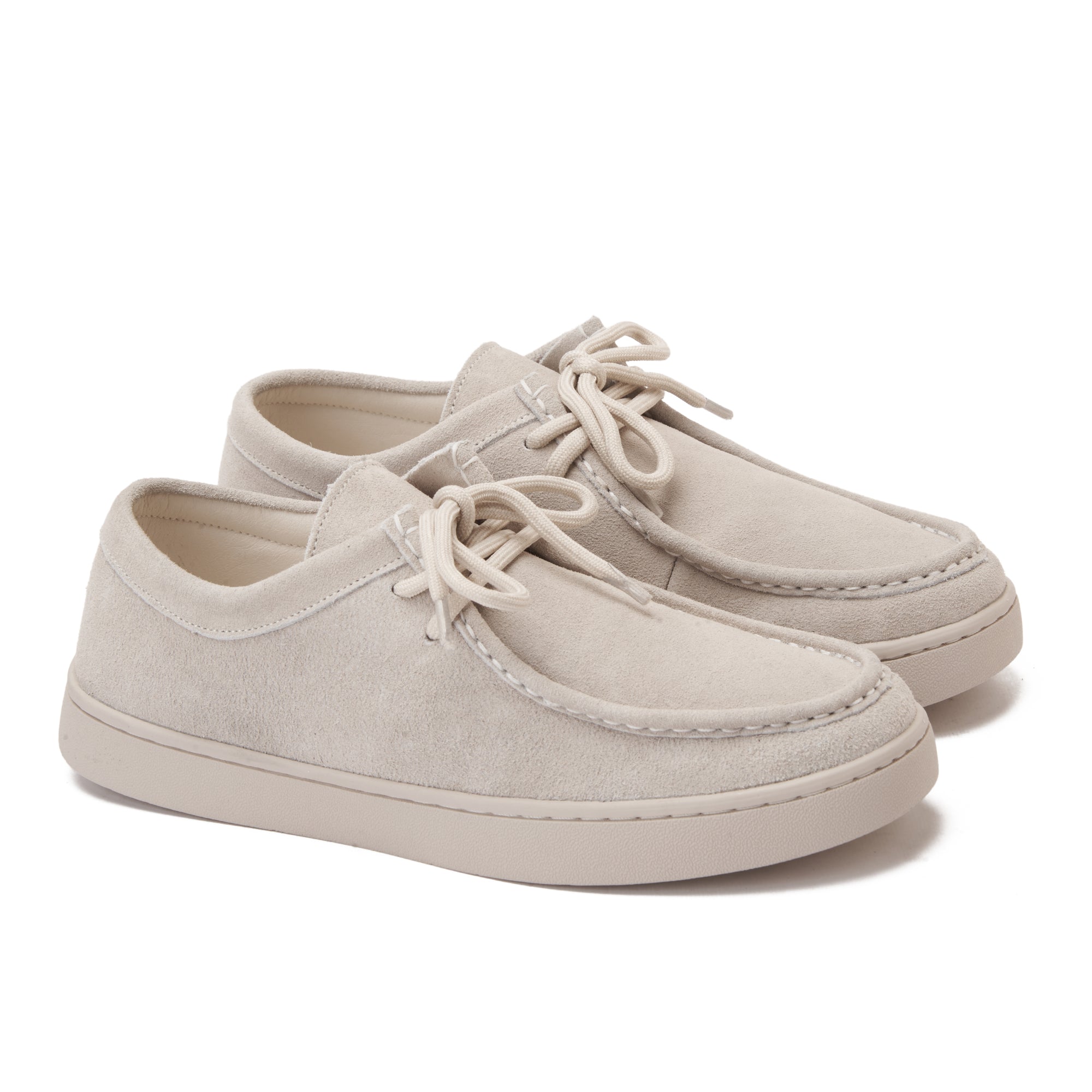 Beige Suede With Perimeter Stitching Shoes