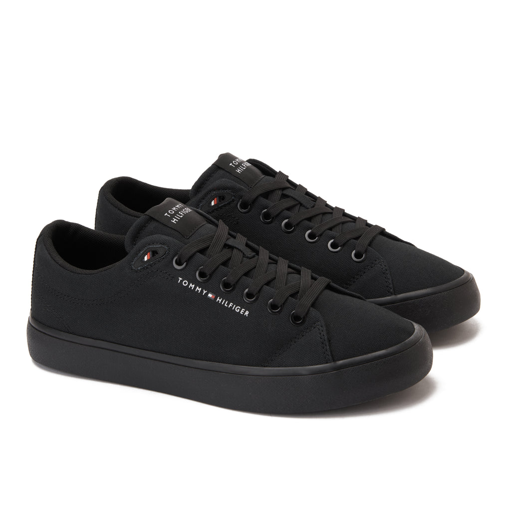 All Black Tommy Hilfiger Canvas Sneakers