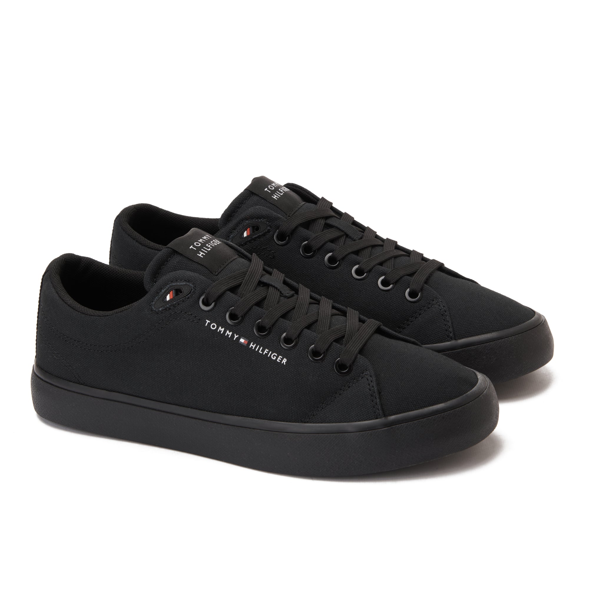 All Black Tommy Hilfiger Canvas Sneakers