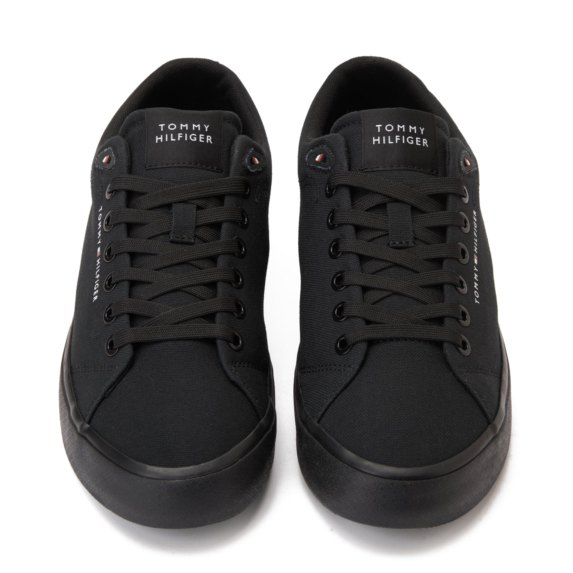 All Black Tommy Hilfiger Canvas Sneakers