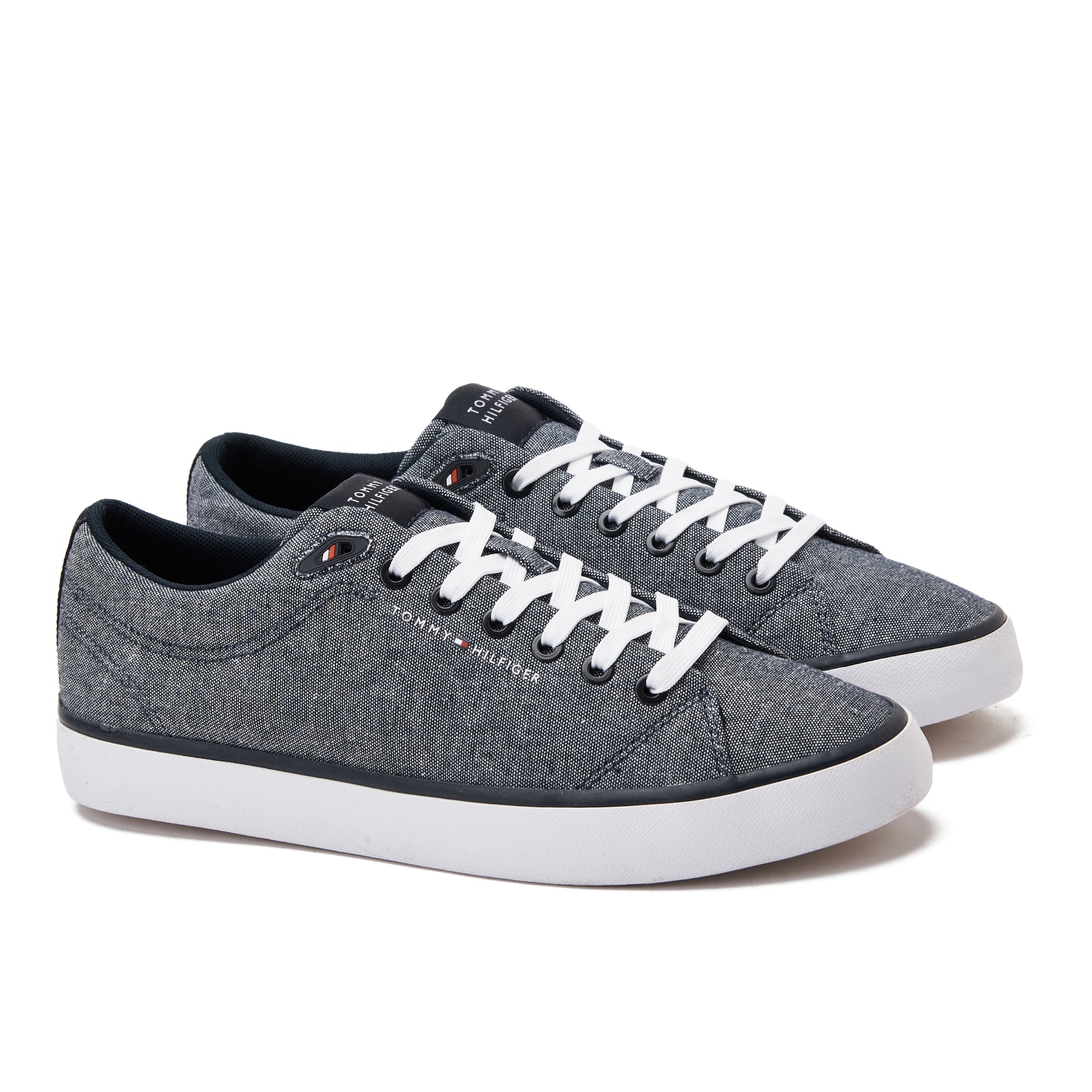 Blue Tommy Hilfiger Linen Chambray Sneakers