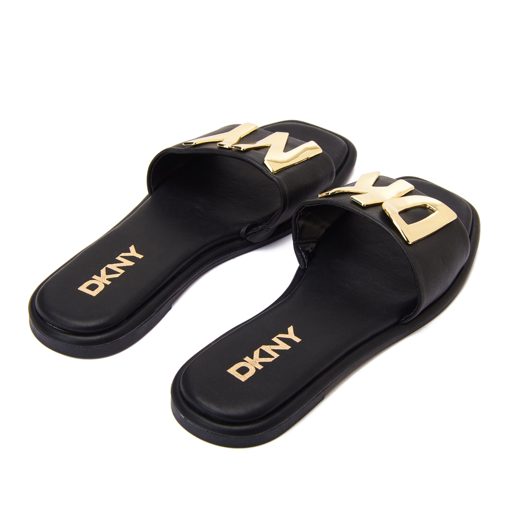 Black Dkny Idalie Logo Slide