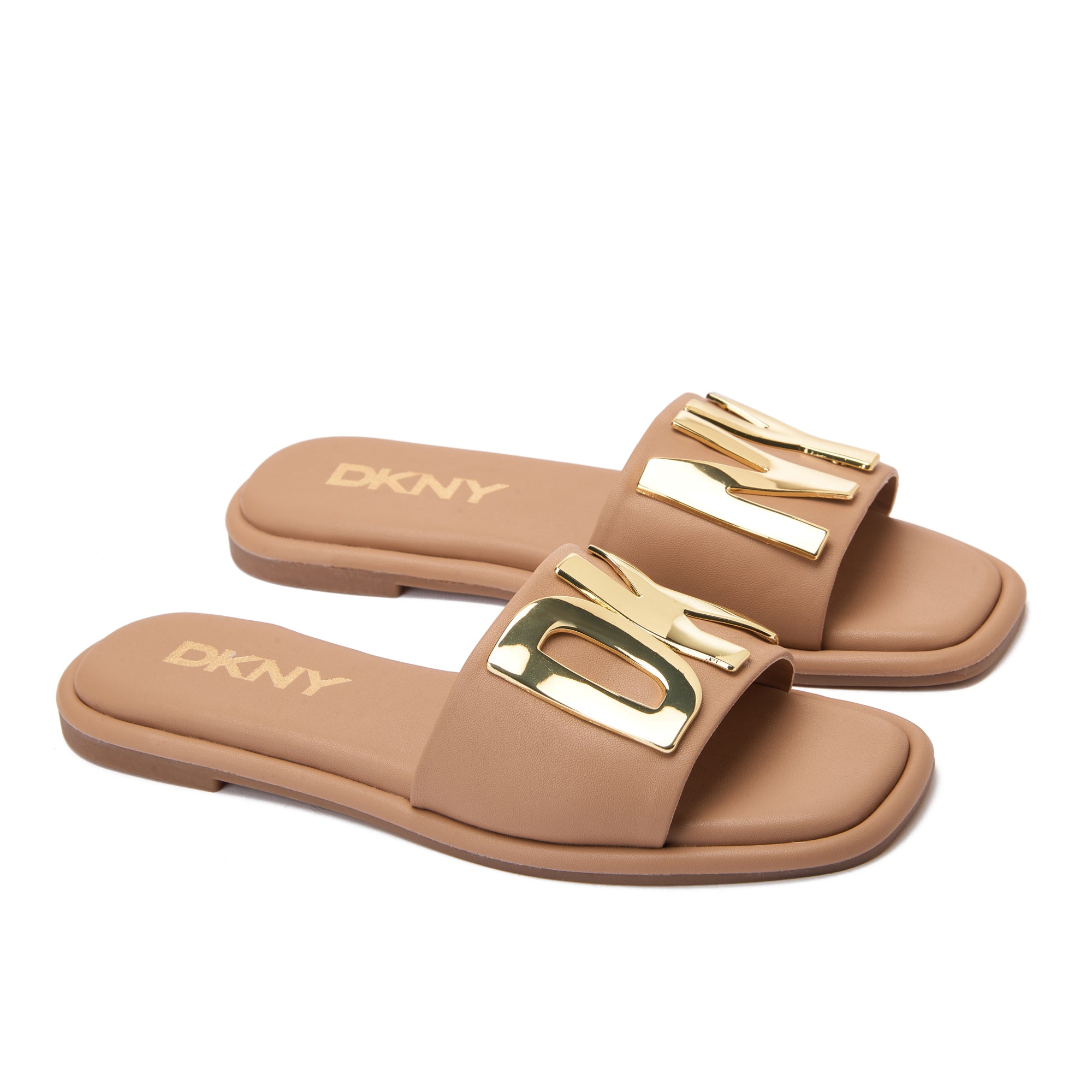 Beige Dkny Idalie Logo Slide