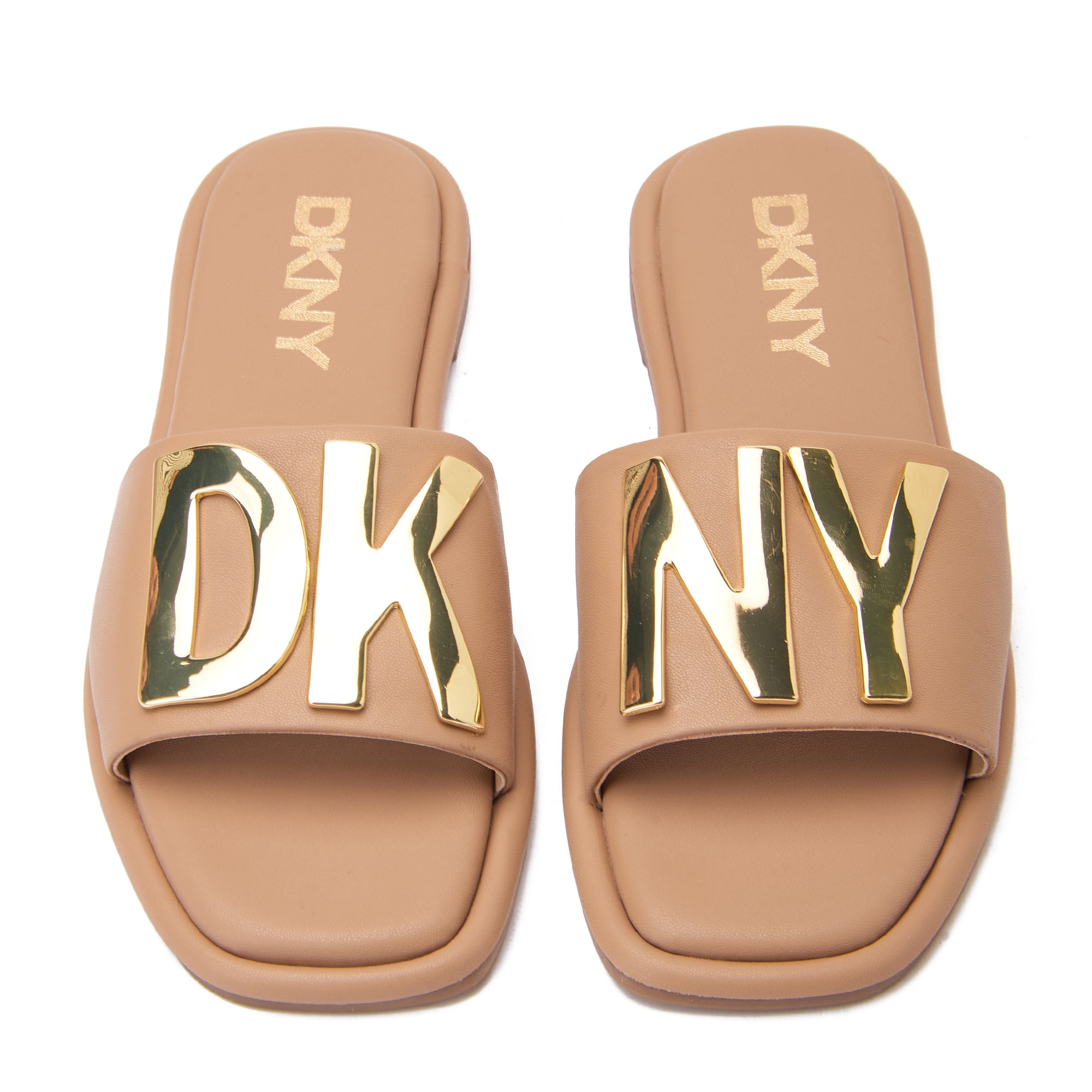 Beige Dkny Idalie Logo Slide