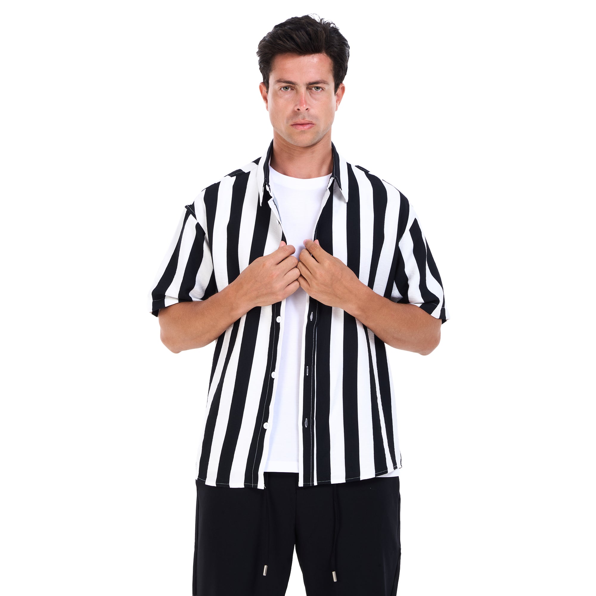 Striped Short Sleeves -Shirt