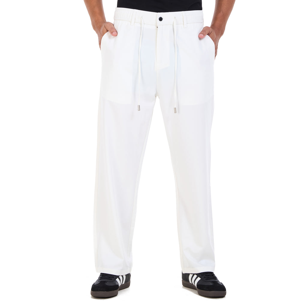 White Regular Fit Trousers