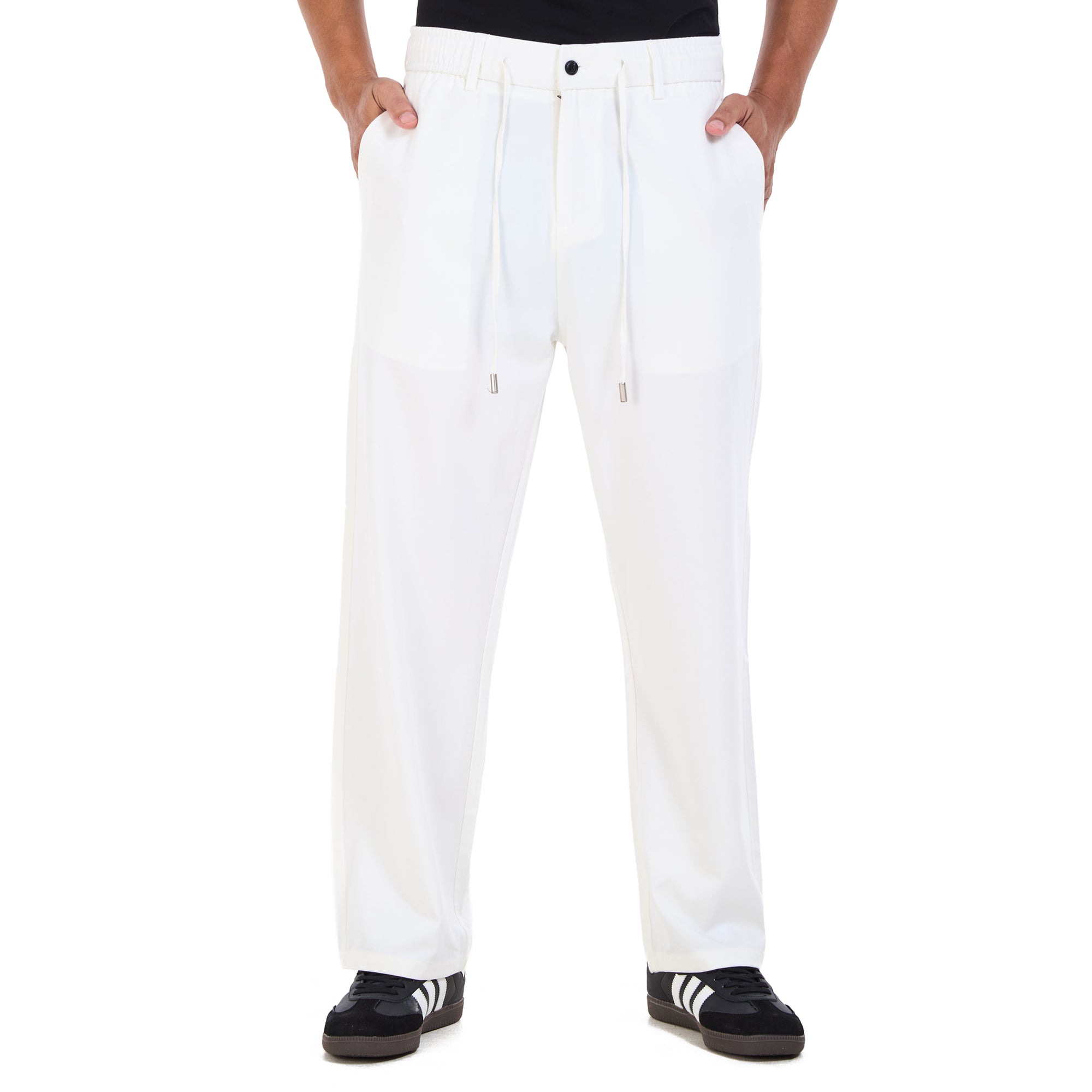 White Regular Fit Trousers
