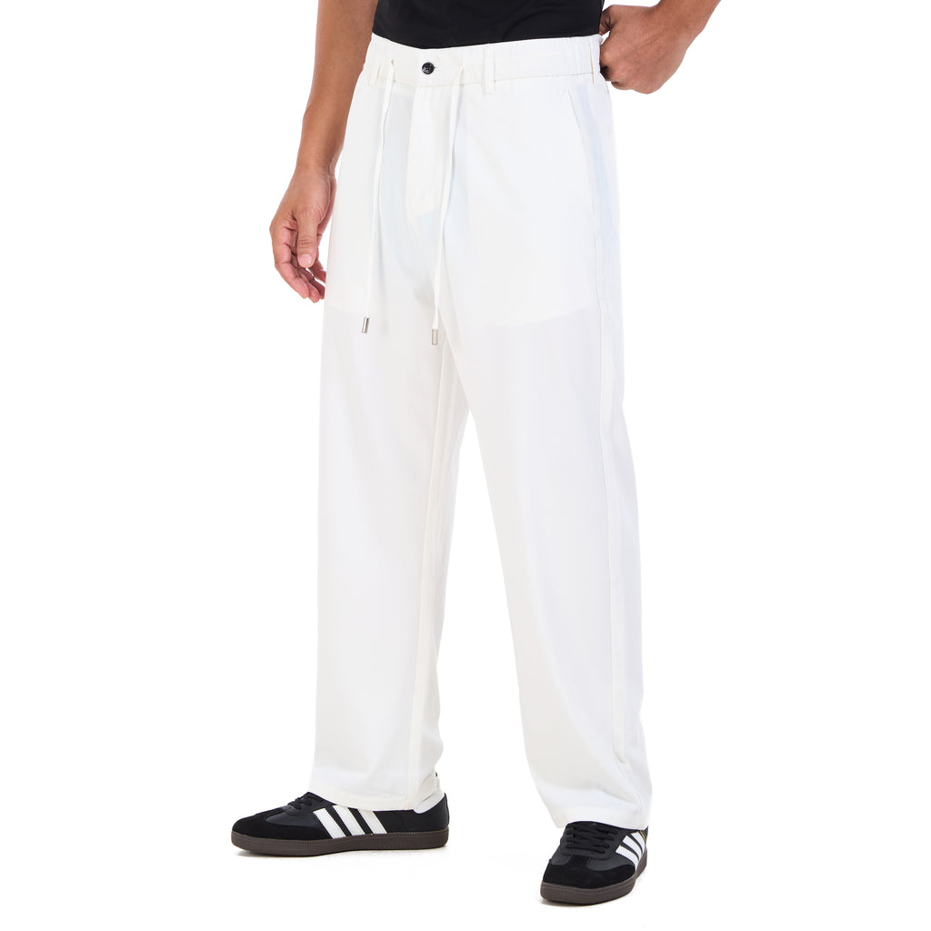 White Regular Fit Trousers
