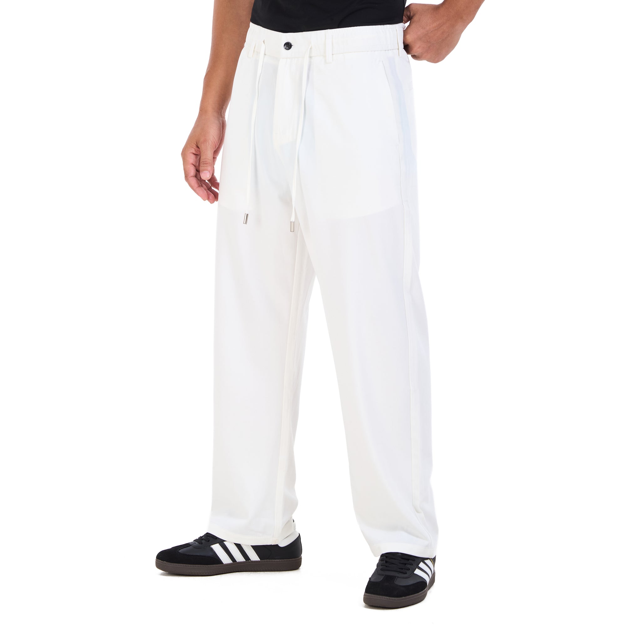 White Regular Fit Trousers