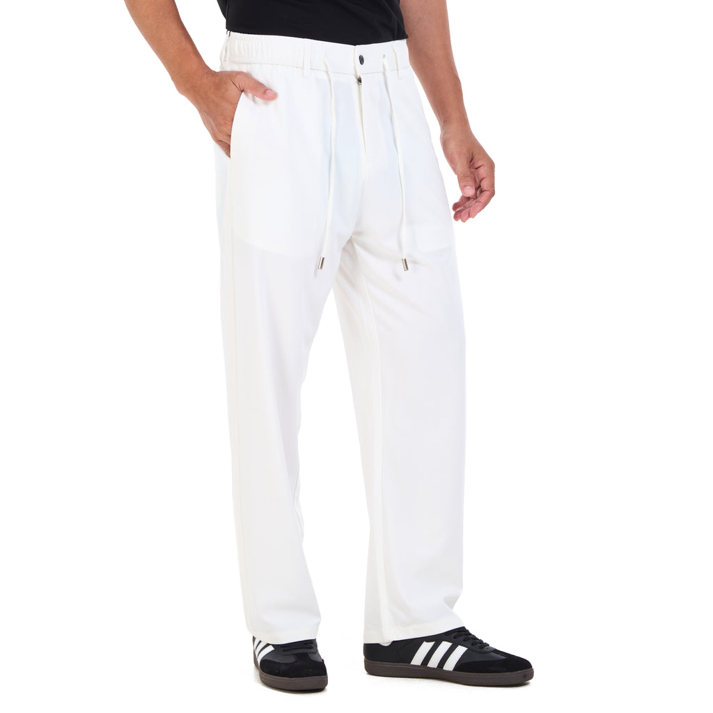 White Regular Fit Trousers