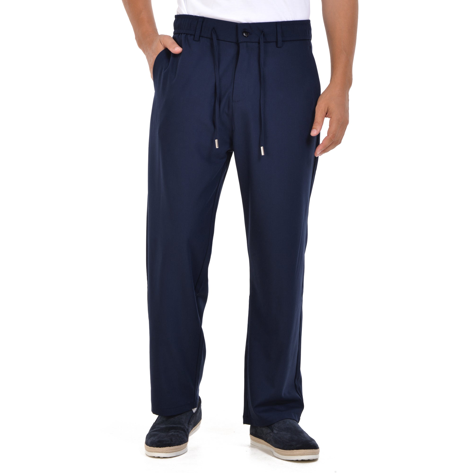 Navy Regular Fit Trousers