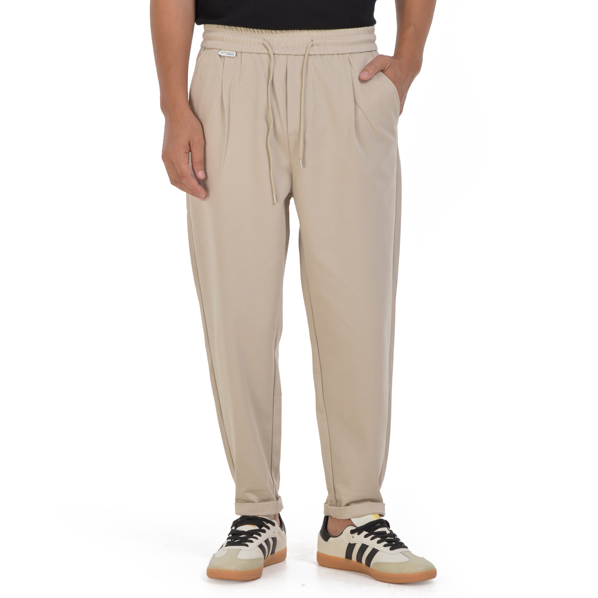 Beige Jogger Fit Trousers