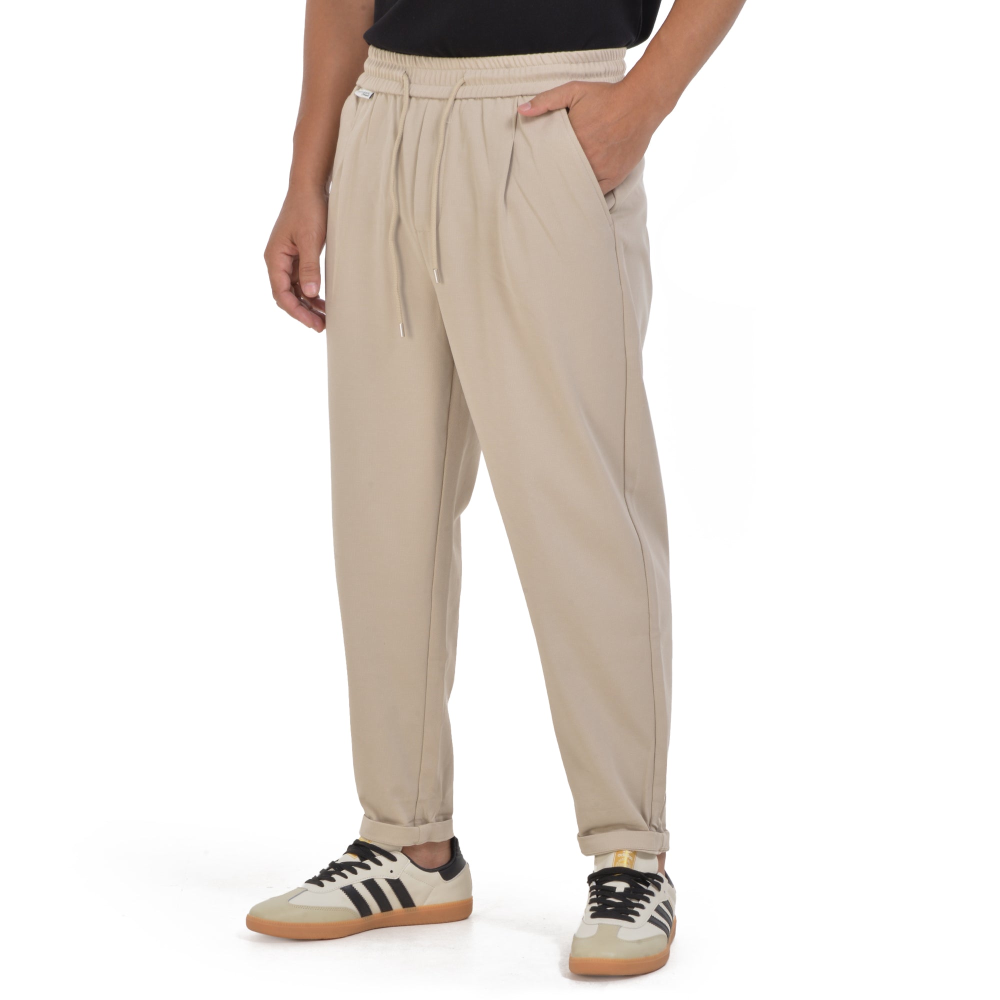 Beige Jogger Fit Trousers