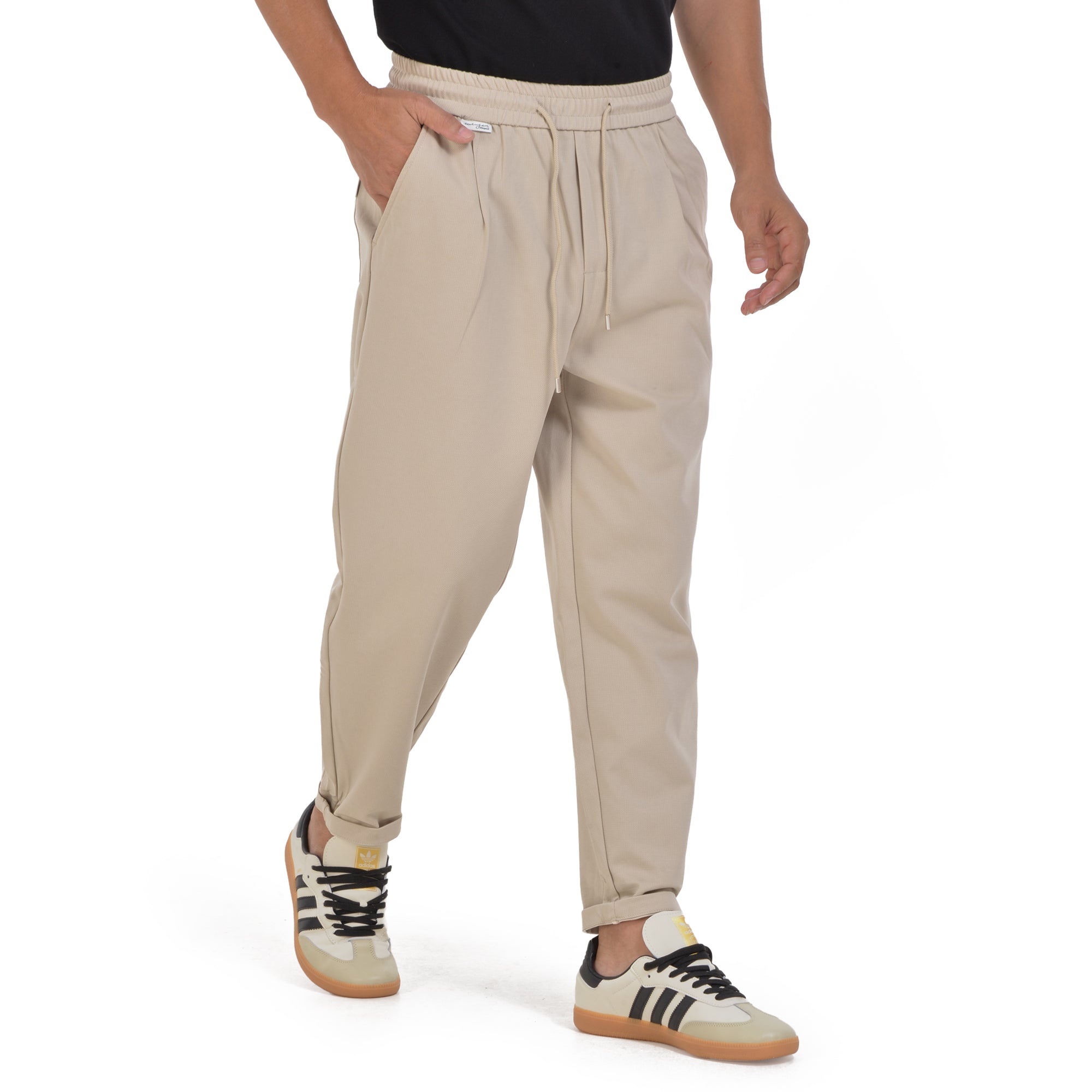 Beige Jogger Fit Trousers