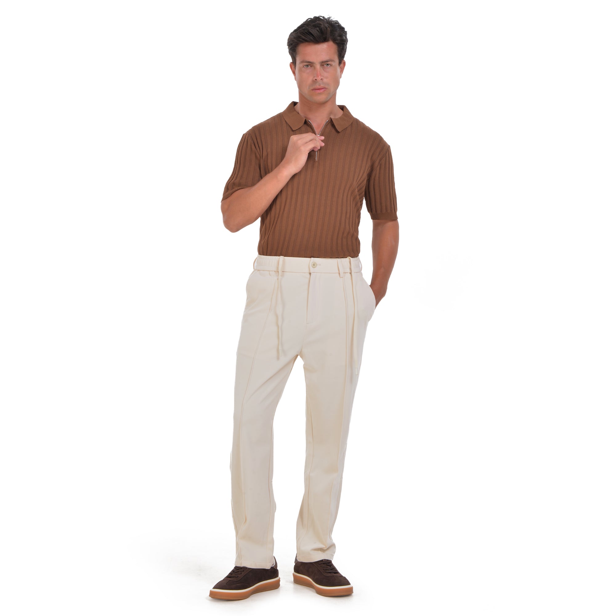 Short Sleeves Polo Brown T-shirt