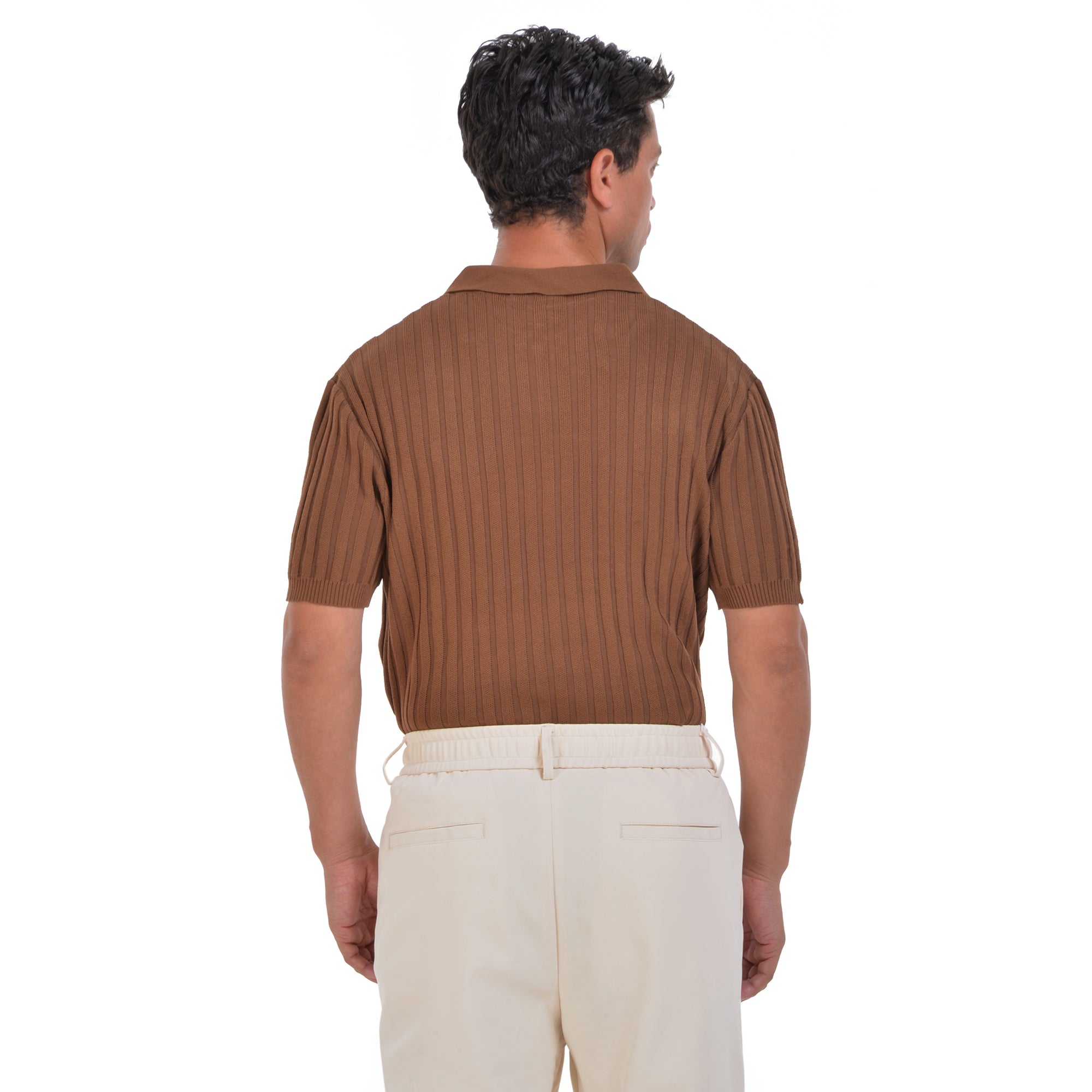 Short Sleeves Polo Brown T-shirt