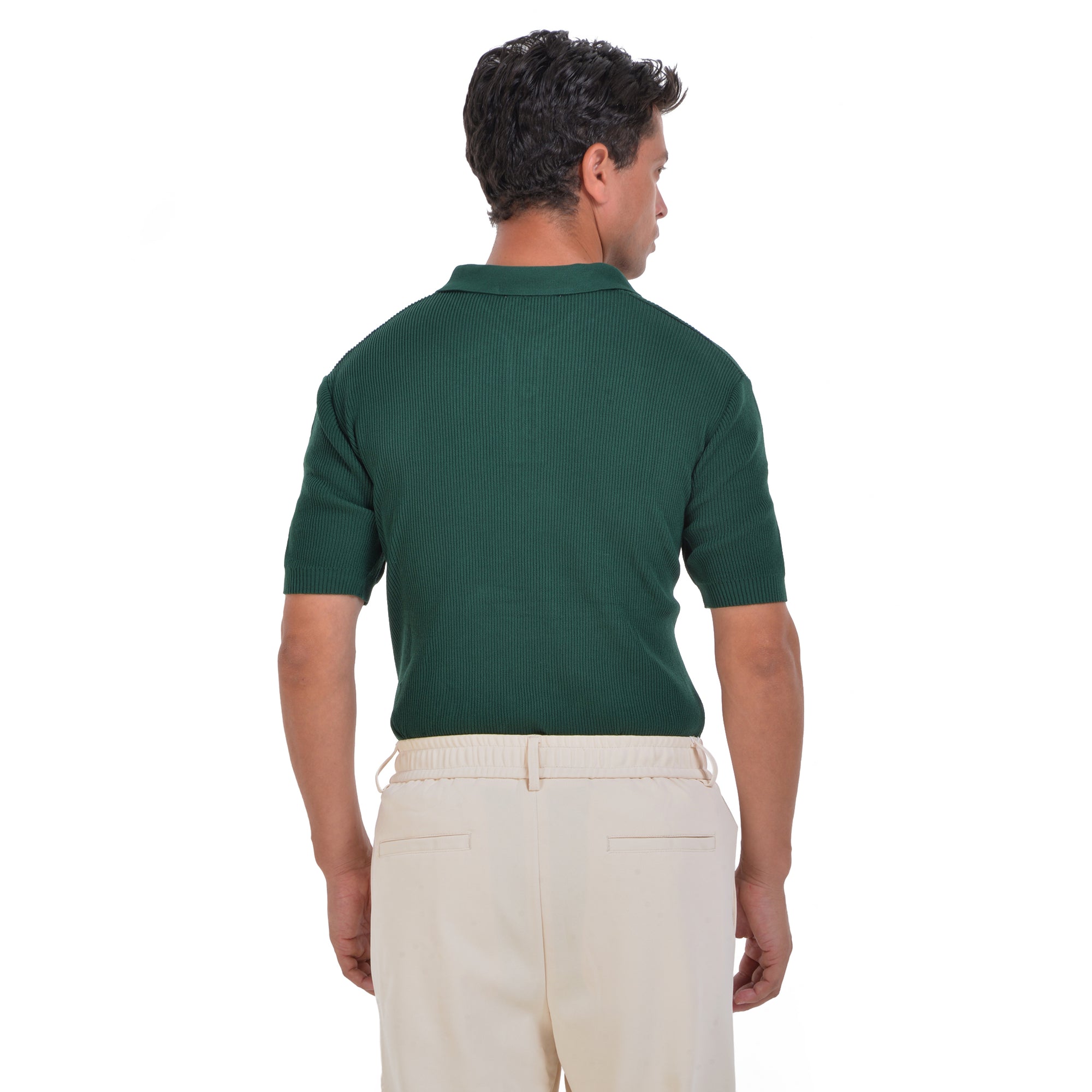Royal Green Knitted polo T-shirt