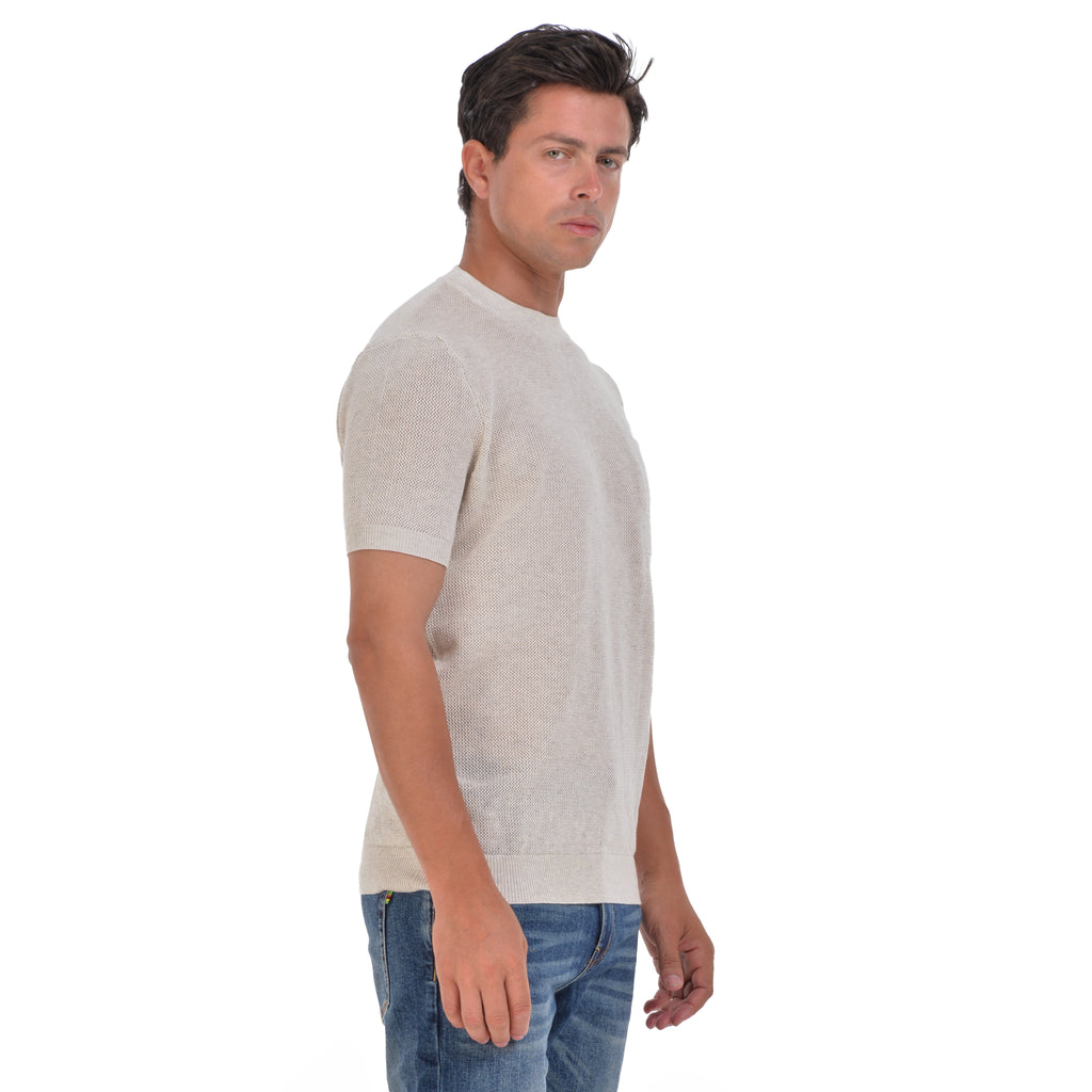 Beige Short Sleeves T-shirt