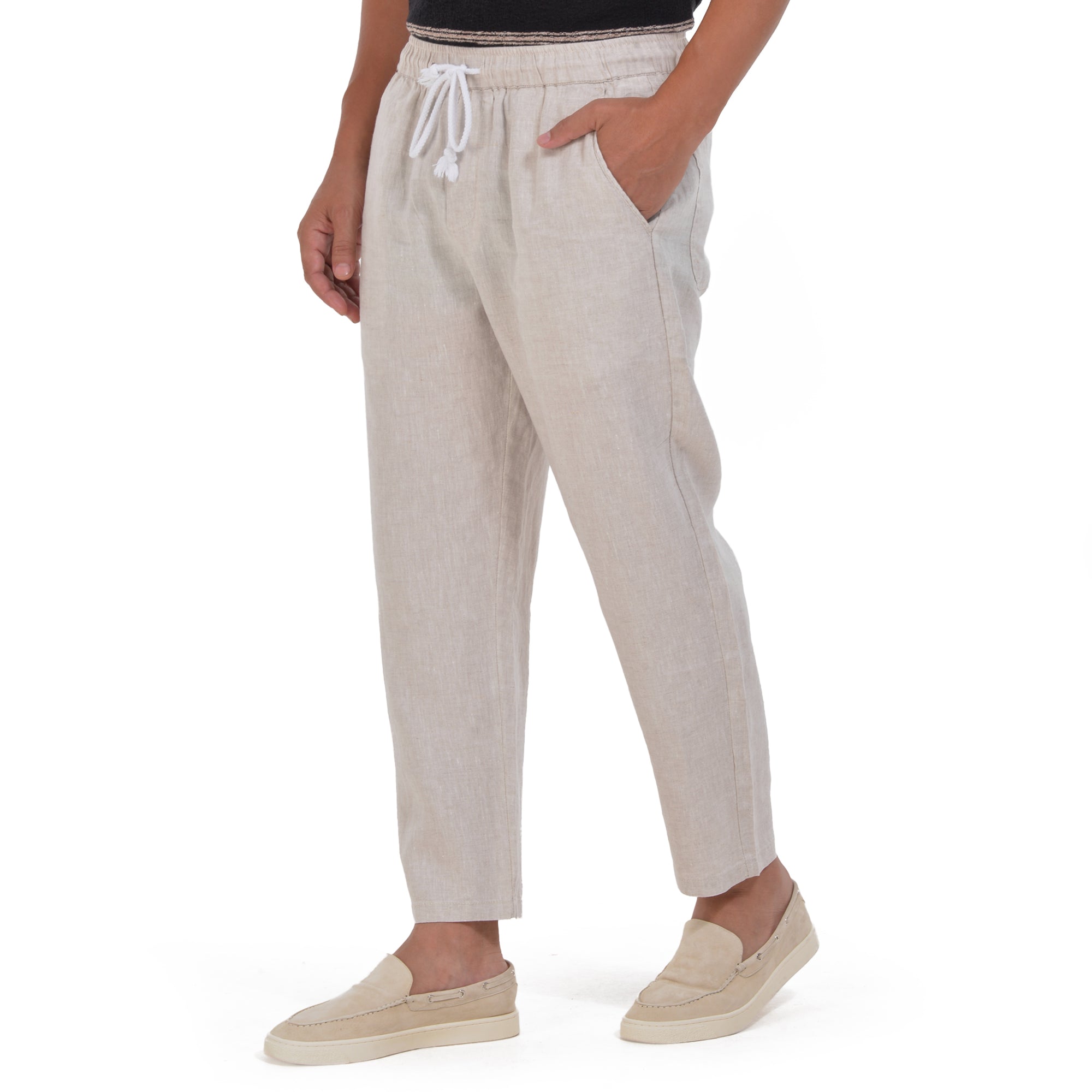 Beige Linen Trousers
