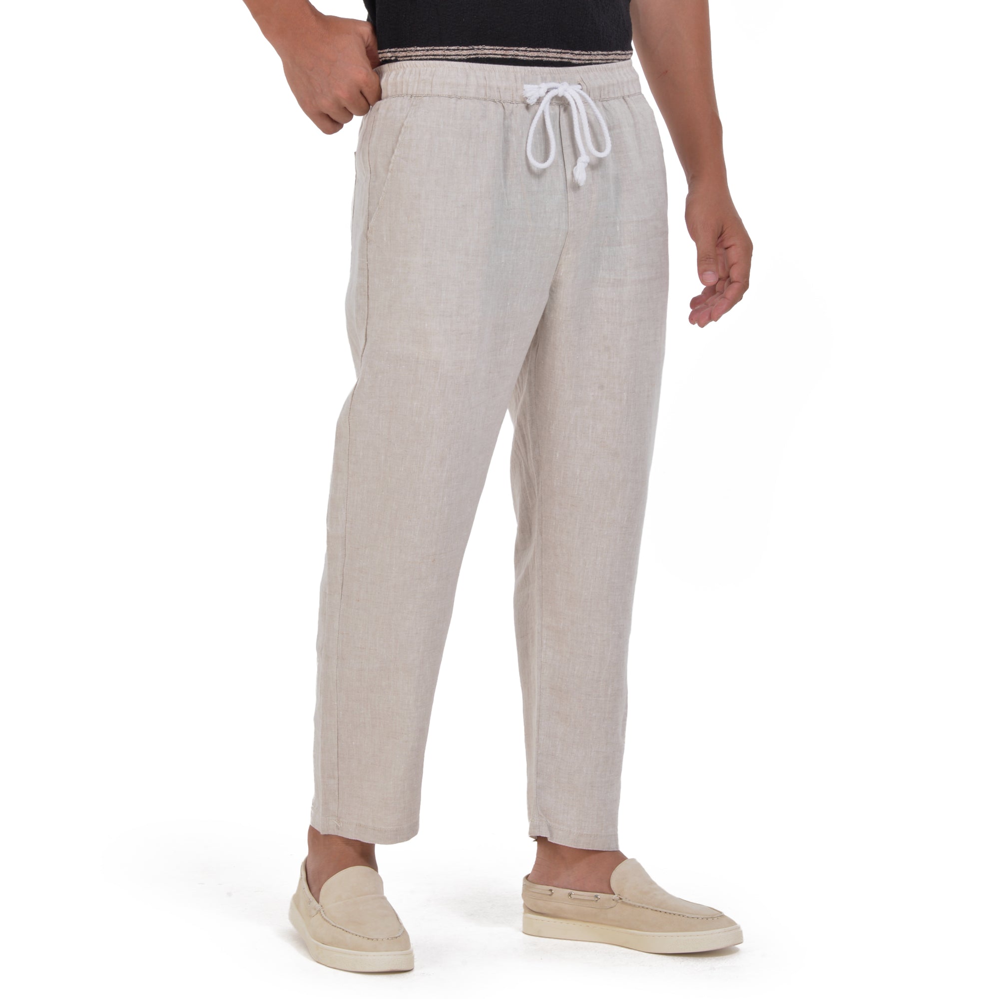 Beige Linen Trousers