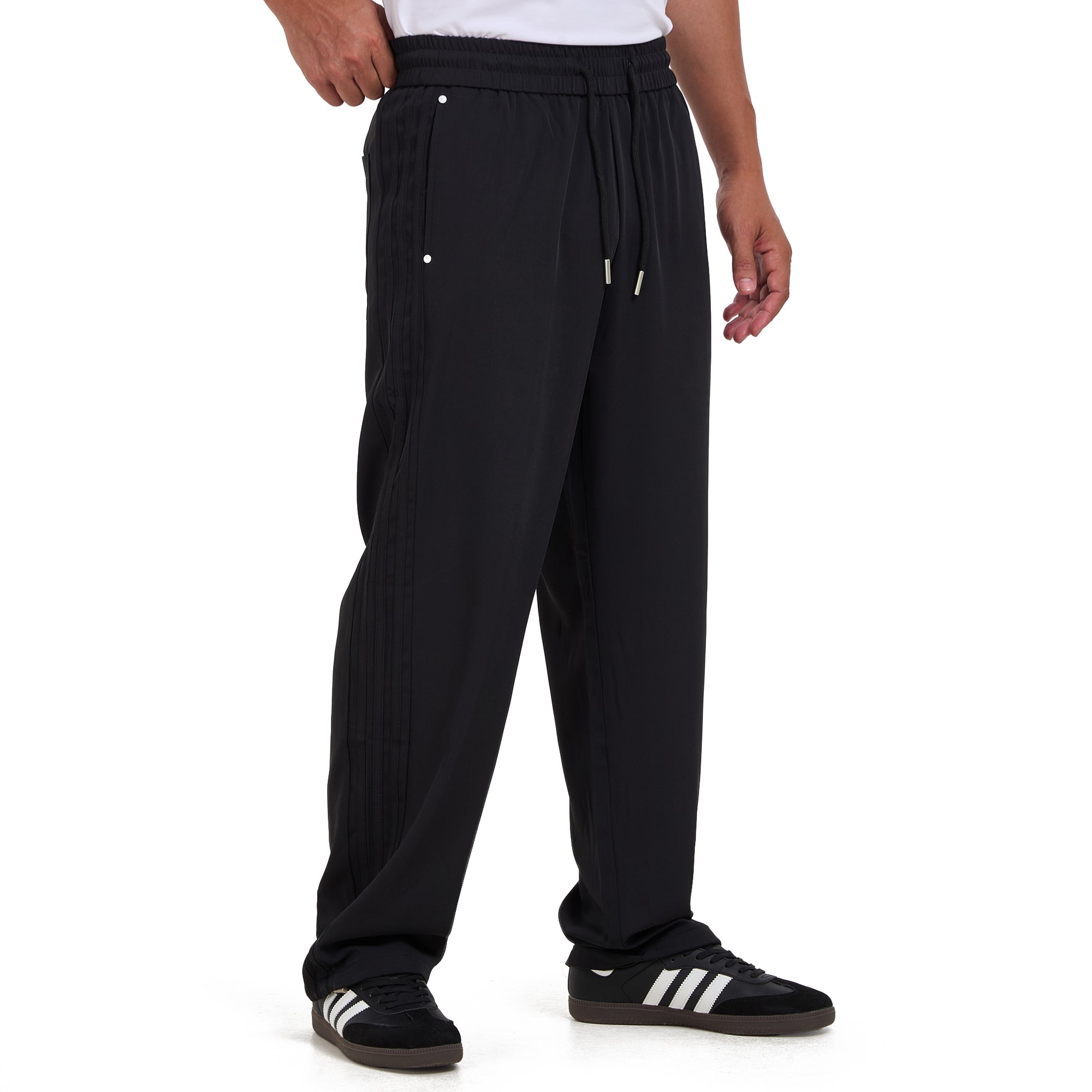 Black Cotton Relaxed Fit Trousers