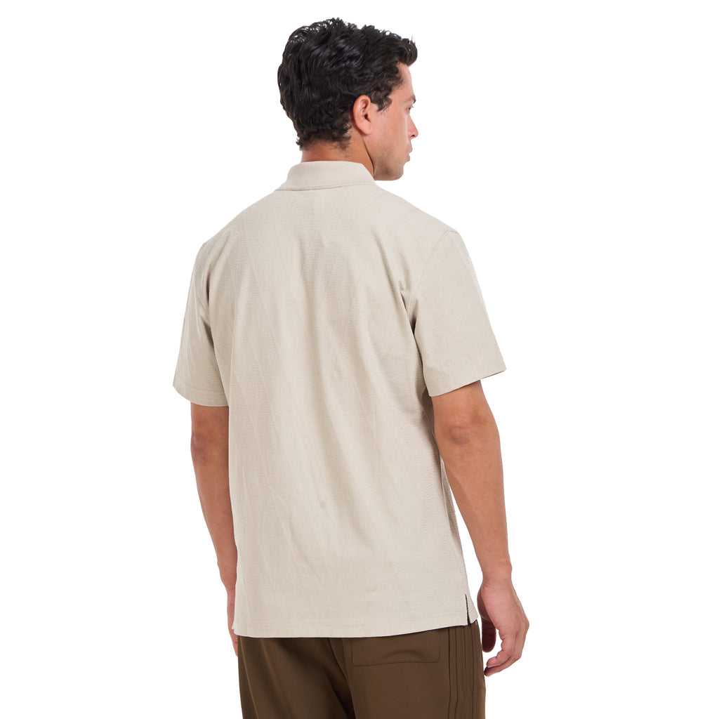Beige Short Sleeves Polo T-shirt