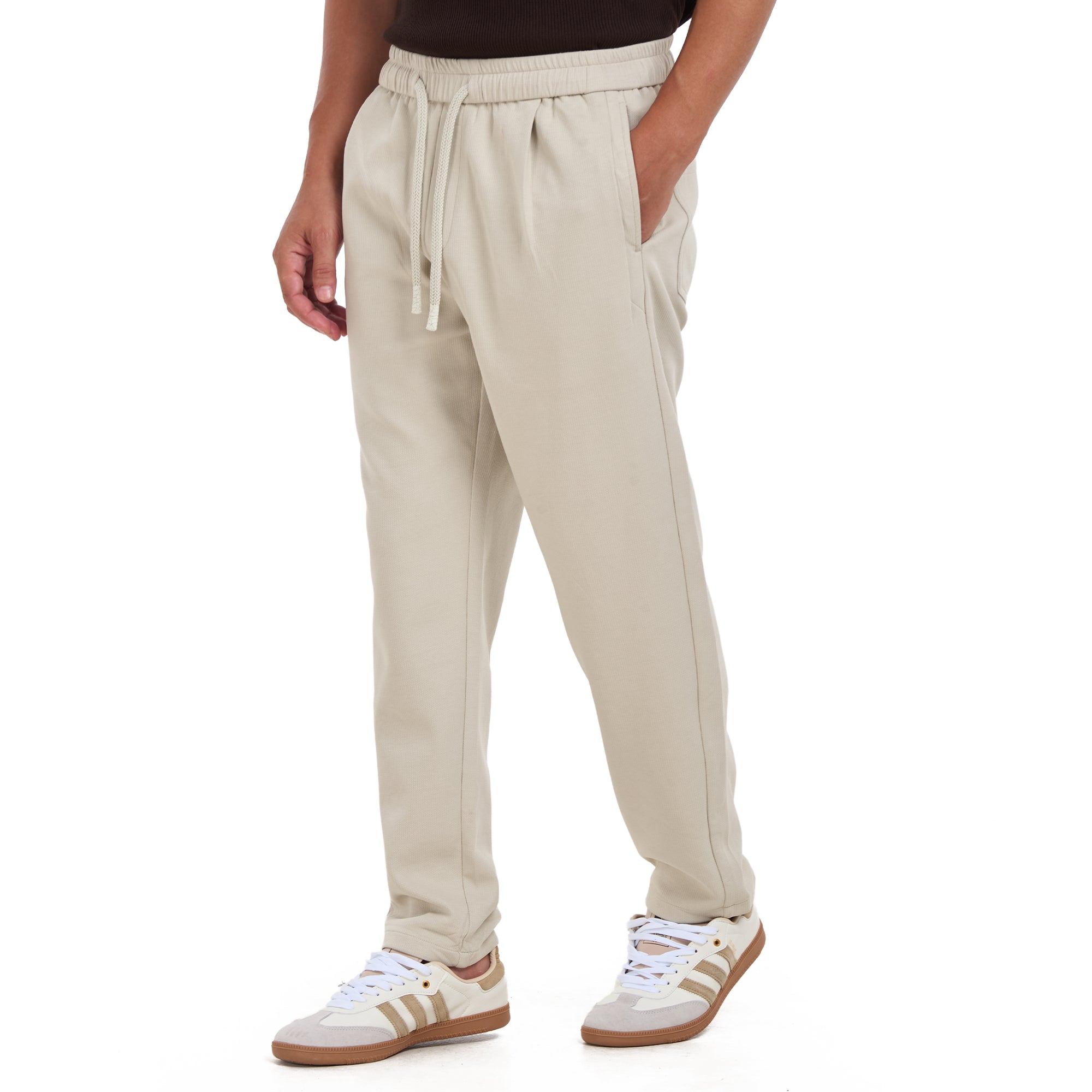 Beige Jogger Fit Trousers