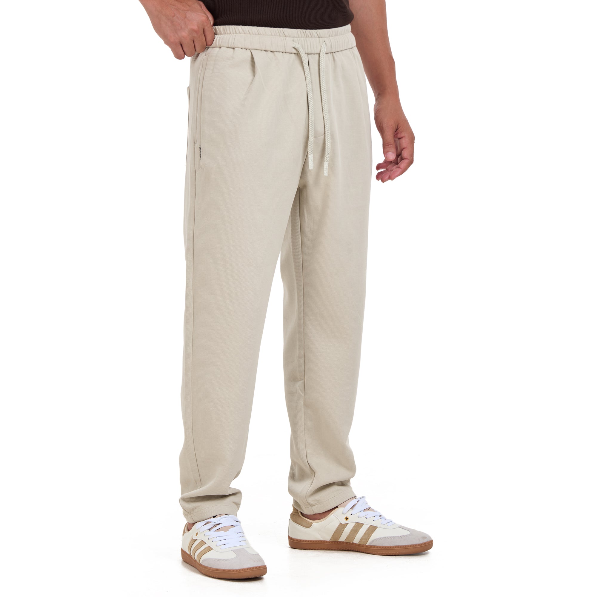Beige Jogger Fit Trousers