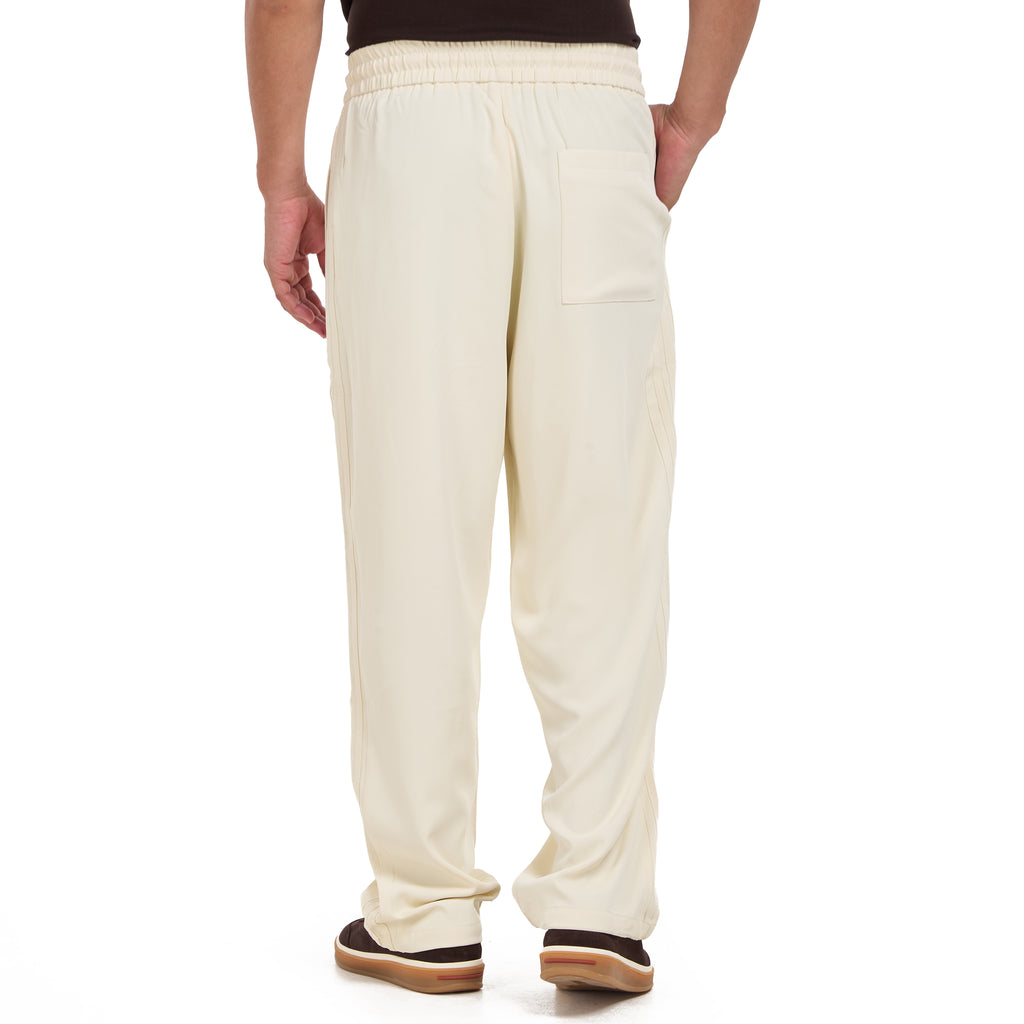 Off White Cotton Relaxed Fit Trousers
