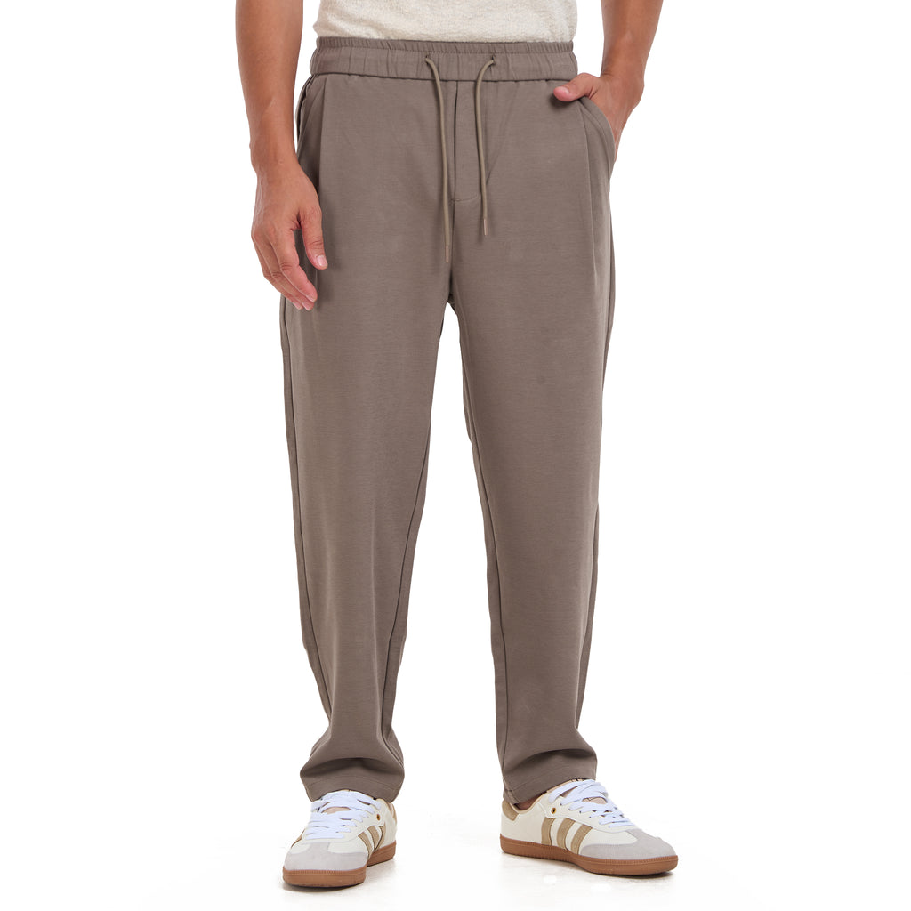 Beige Slim Fit Jogger Trousers
