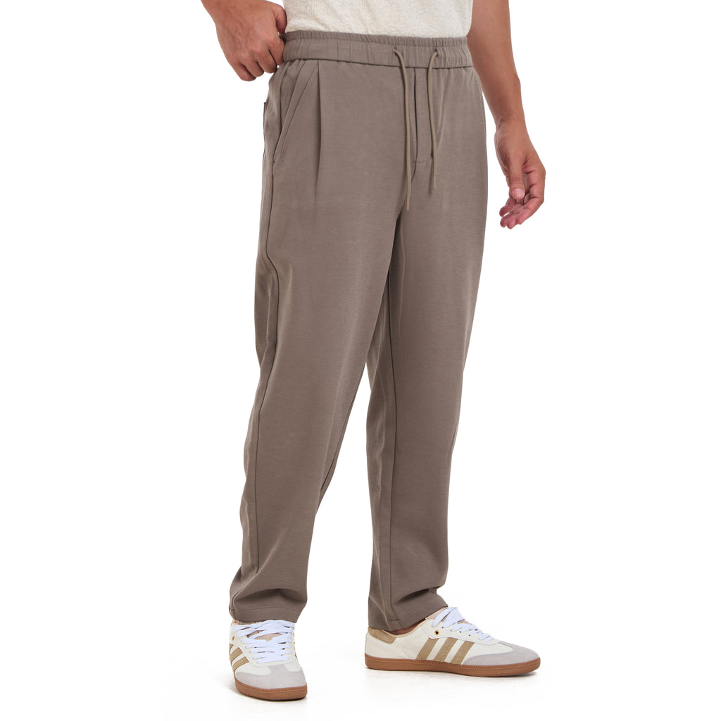 Beige Slim Fit Jogger Trousers