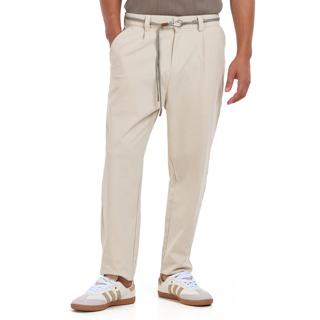 Beige Slim Fit Trousers