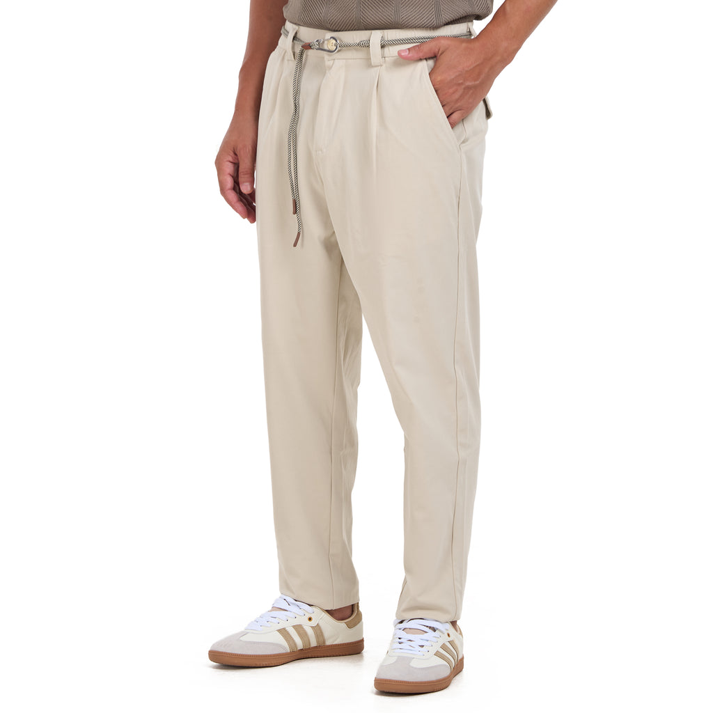 Beige Slim Fit Trousers