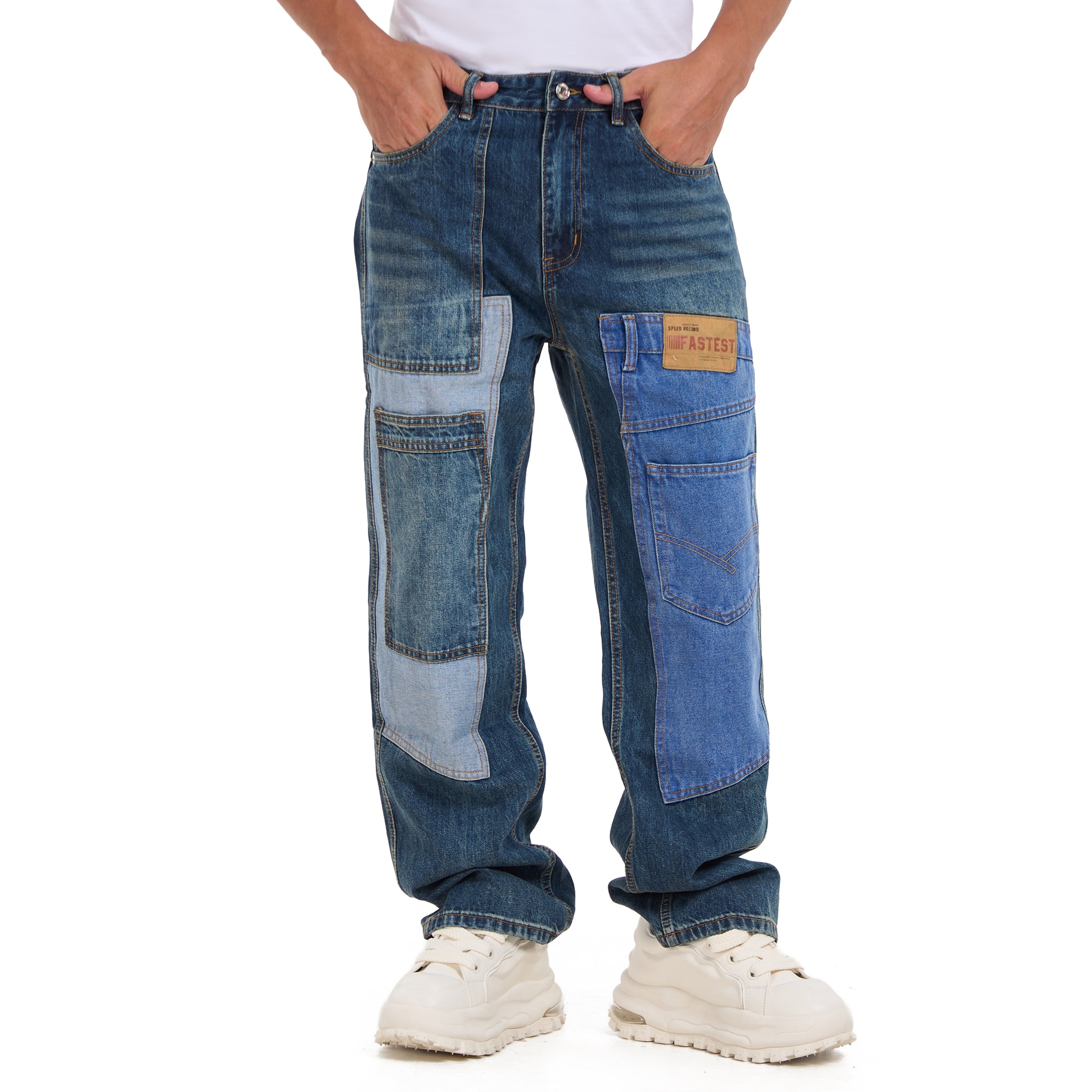 Blue Pockets Layered jeans