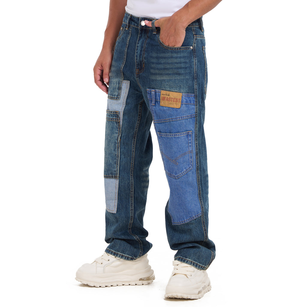 Blue Pockets Layered jeans