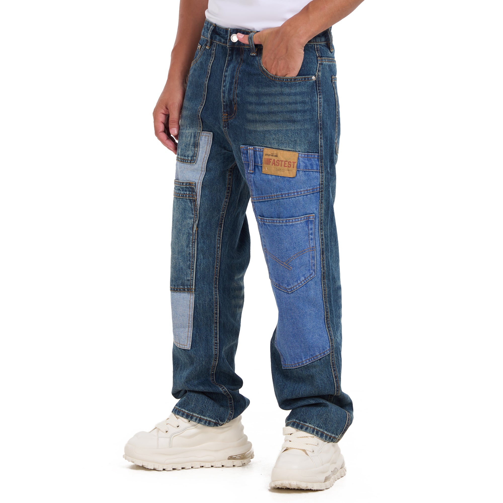 Blue Pockets Layered jeans