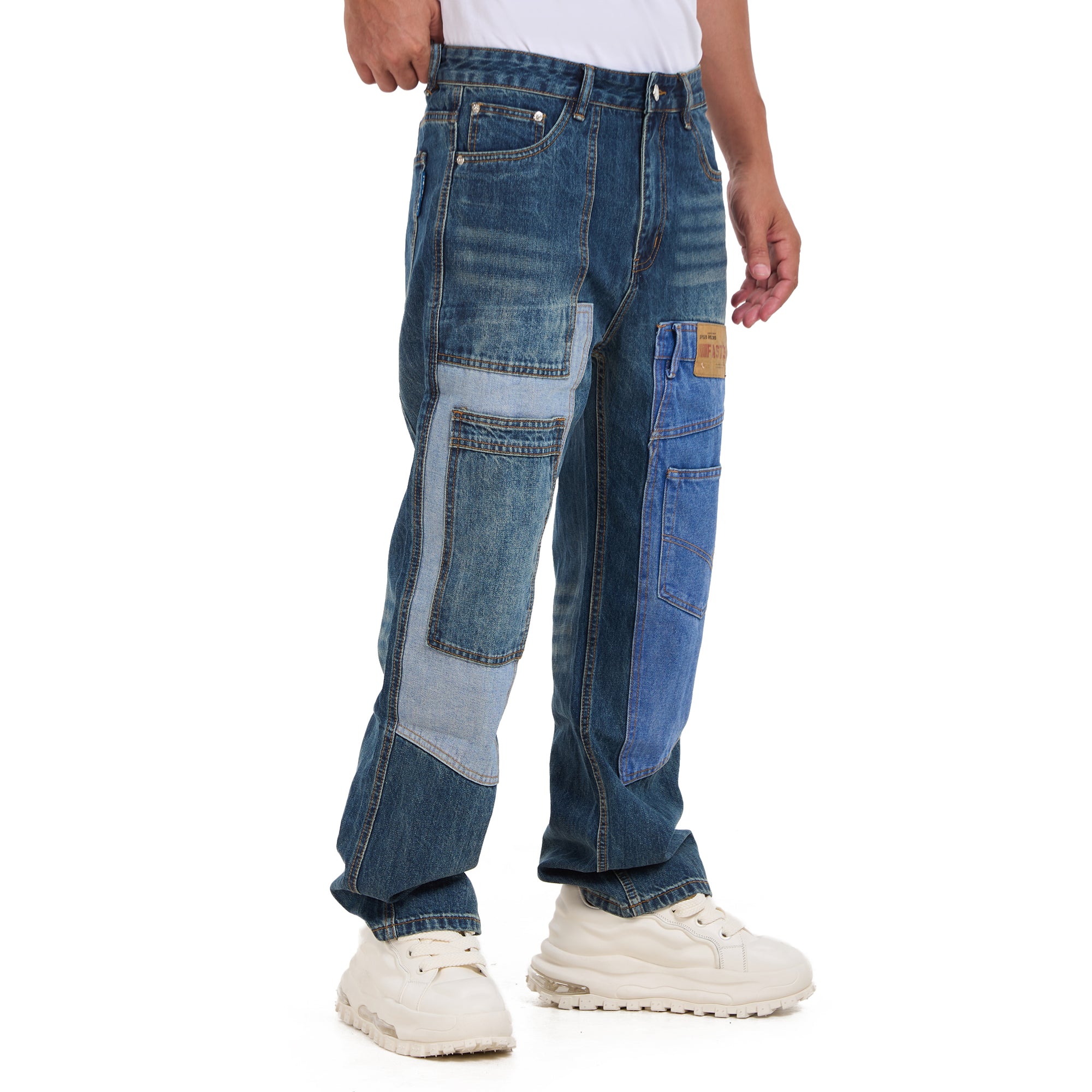 Blue Pockets Layered jeans