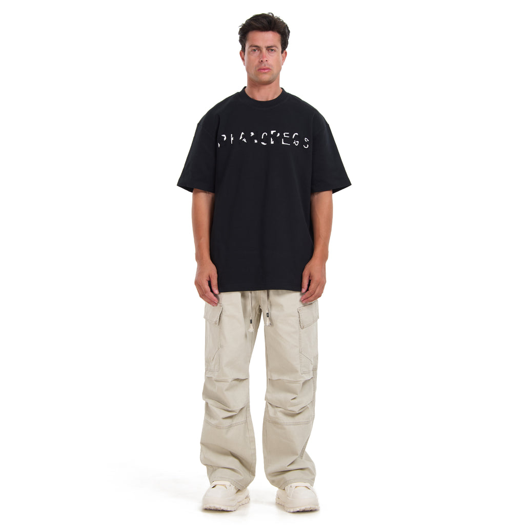 Black Print Short Sleeves T-shirt