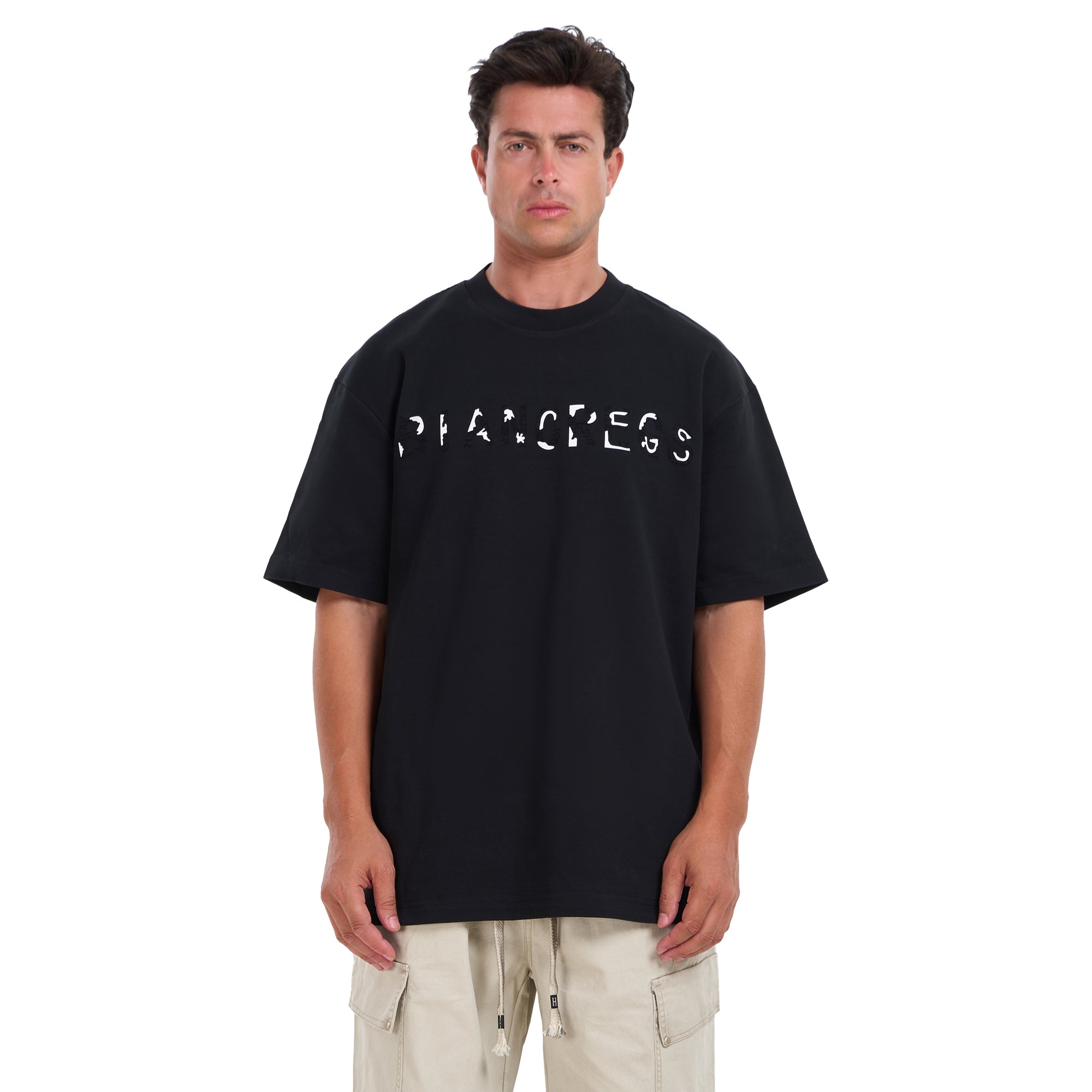 Black Print Short Sleeves T-shirt