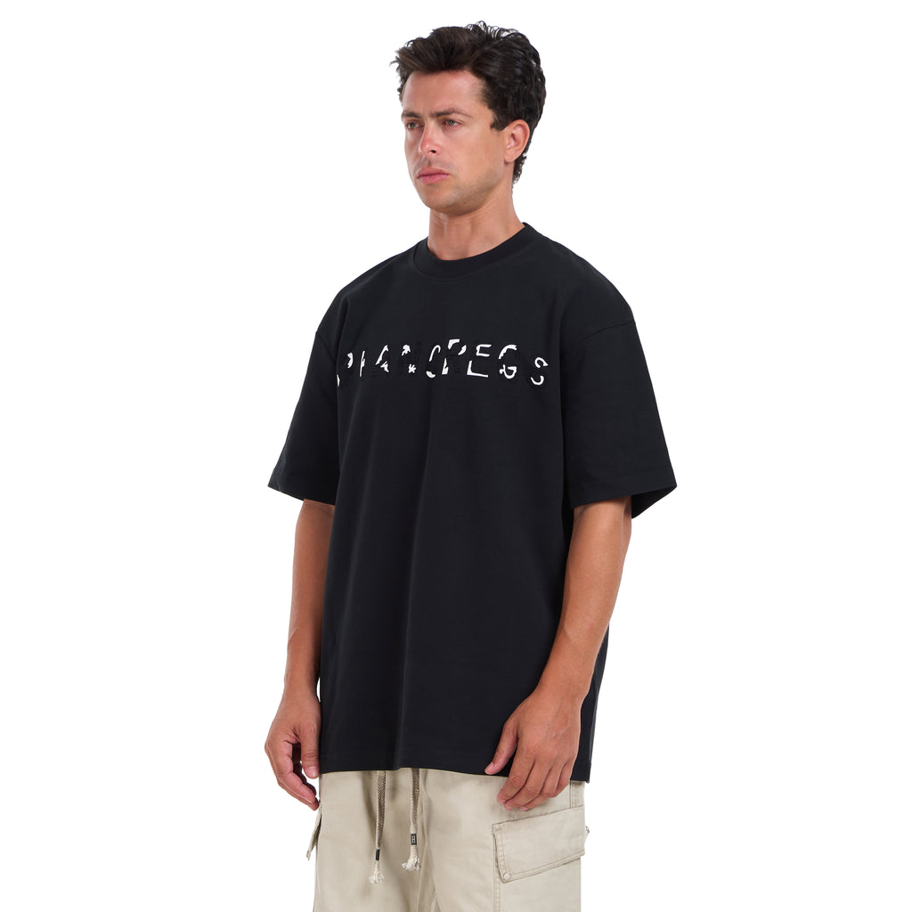 Black Print Short Sleeves T-shirt