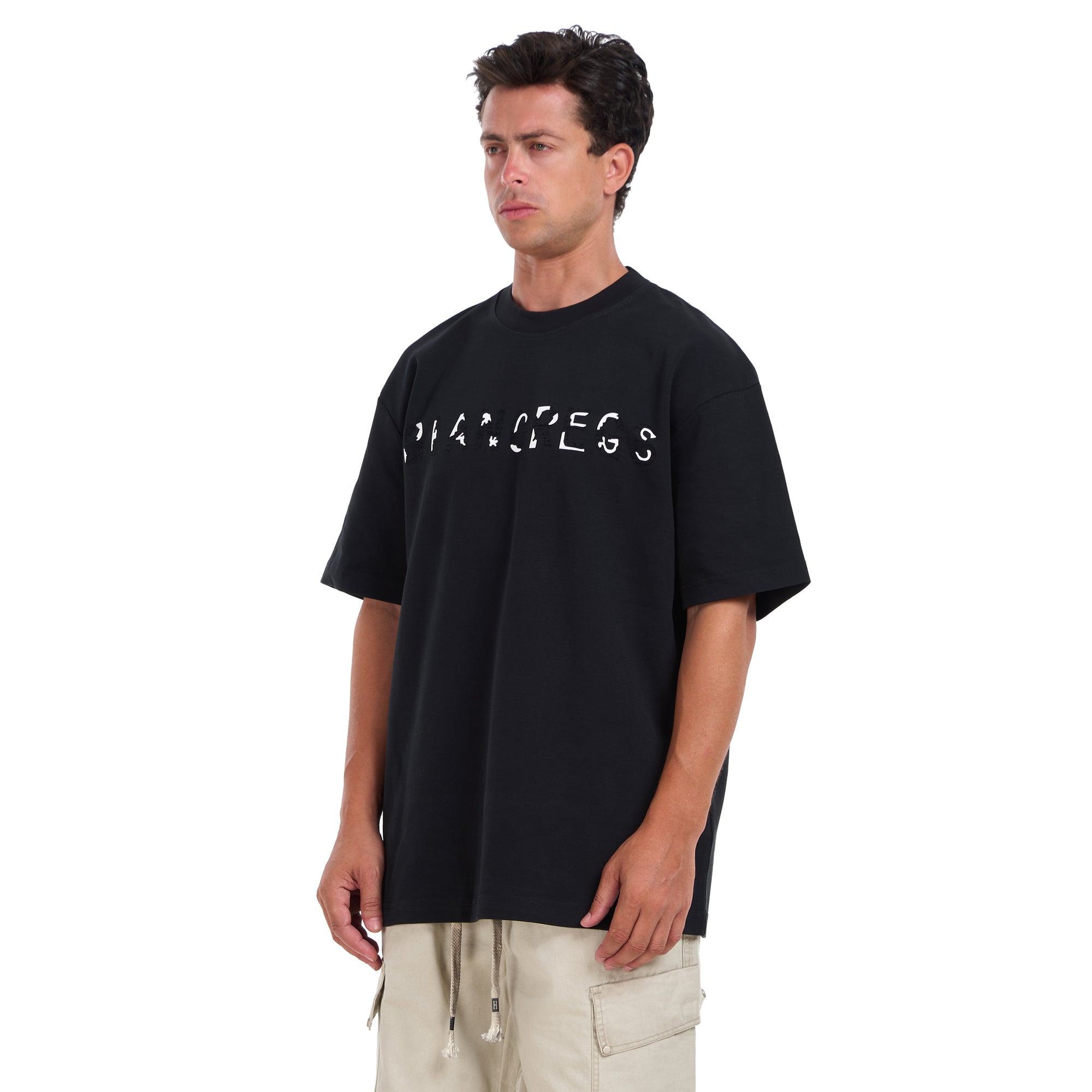 Black Print Short Sleeves T-shirt